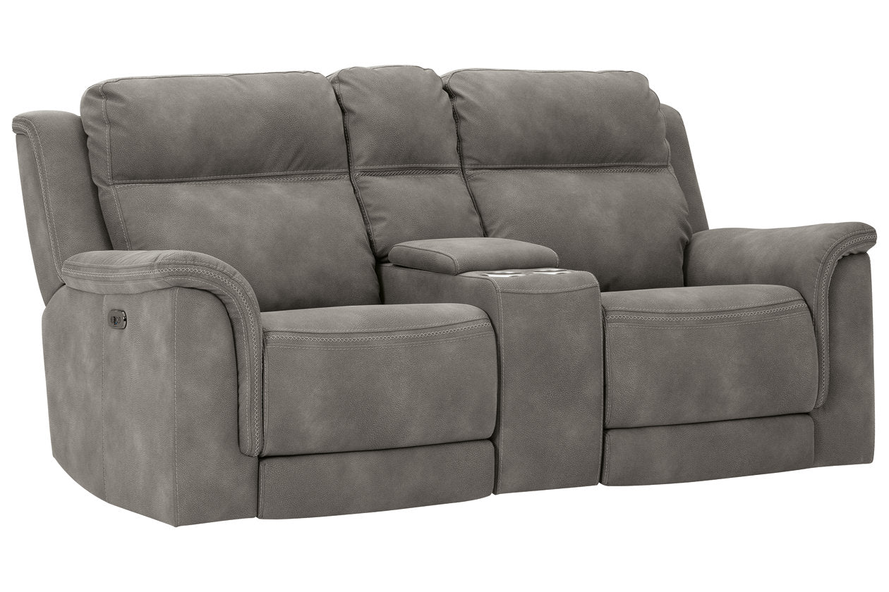 Next-Gen DuraPella Slate Power Reclining Loveseat with Console - 5930118 - Bien Home Furniture & Electronics