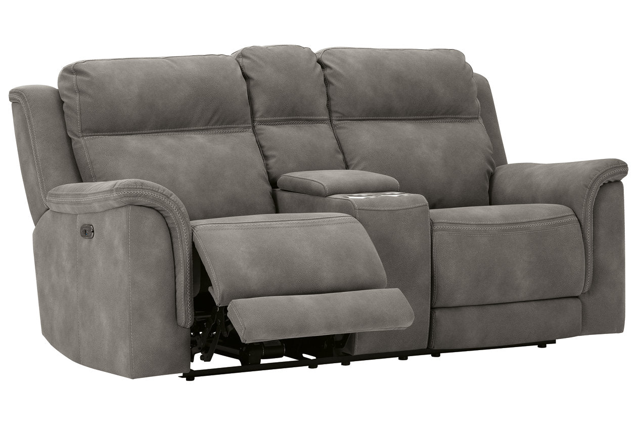 Next-Gen DuraPella Slate Power Reclining Loveseat with Console - 5930118 - Bien Home Furniture & Electronics