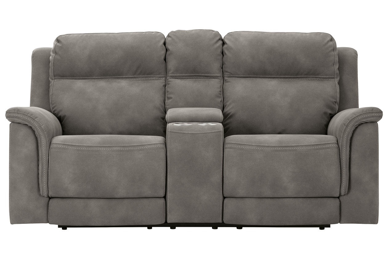 Next-Gen DuraPella Slate Power Reclining Loveseat with Console - 5930118 - Bien Home Furniture & Electronics