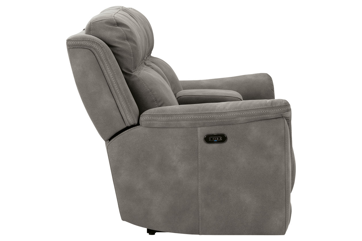Next-Gen DuraPella Slate Power Reclining Loveseat with Console - 5930118 - Bien Home Furniture & Electronics