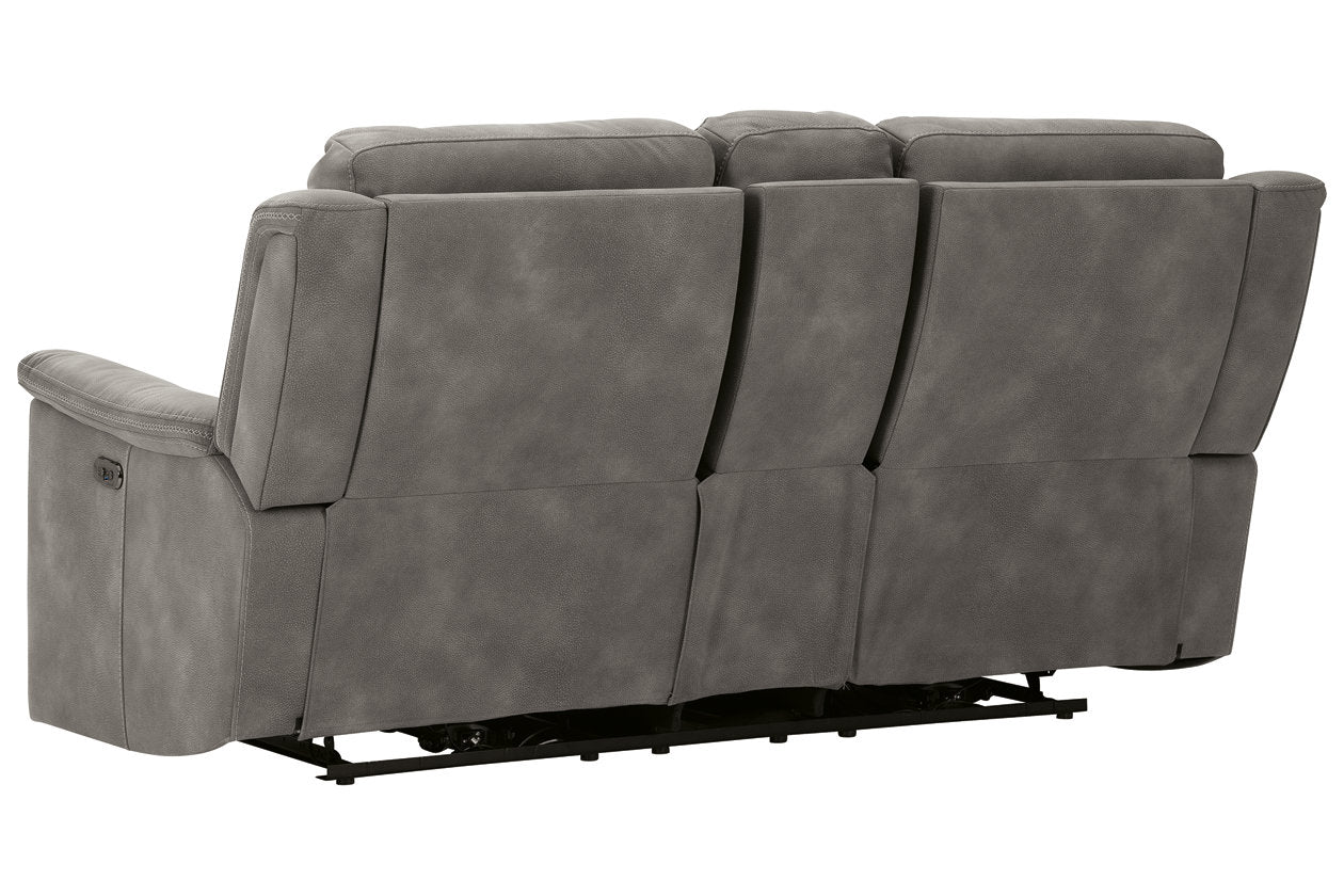 Next-Gen DuraPella Slate Power Reclining Loveseat with Console - 5930118 - Bien Home Furniture & Electronics