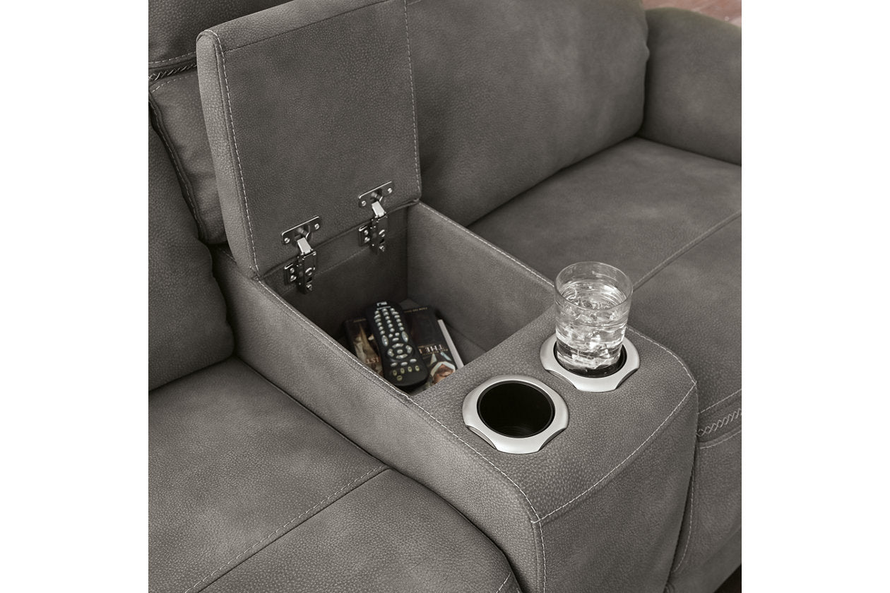 Next-Gen DuraPella Slate Power Reclining Loveseat with Console - 5930118 - Bien Home Furniture & Electronics