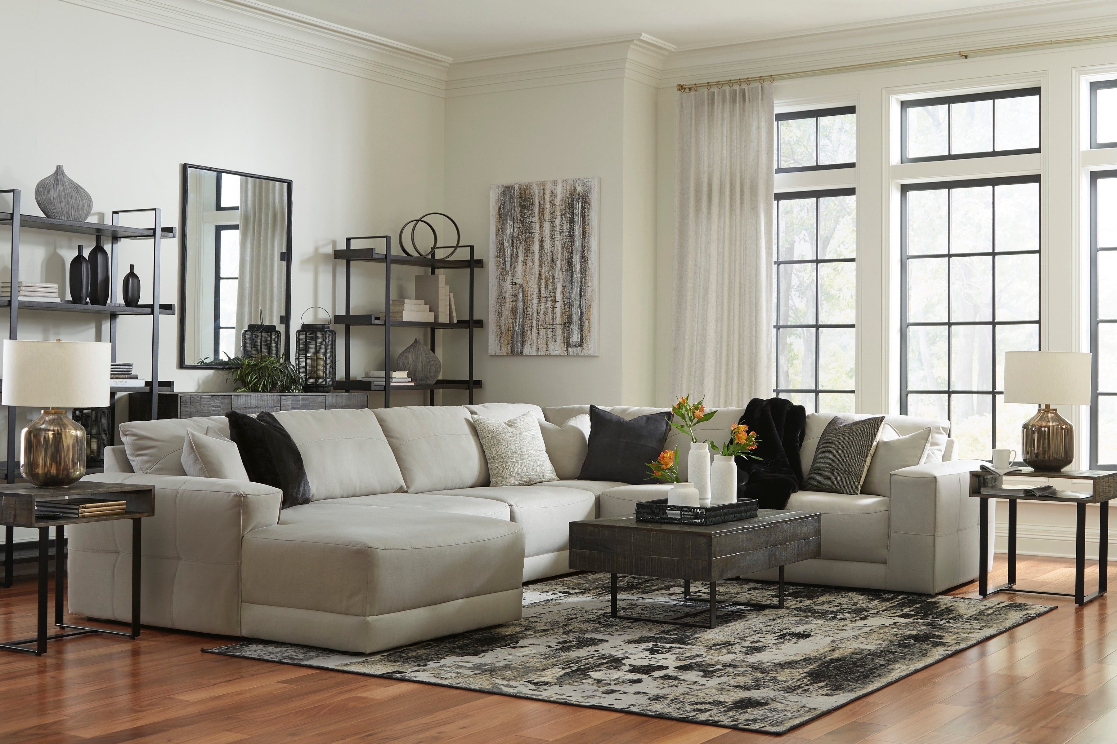 Next-Gen Gaucho Gray 6-Piece LAF Sectional - SET | 1830416 | 1830465 | 1830477 | 1830446(3) - Bien Home Furniture & Electronics