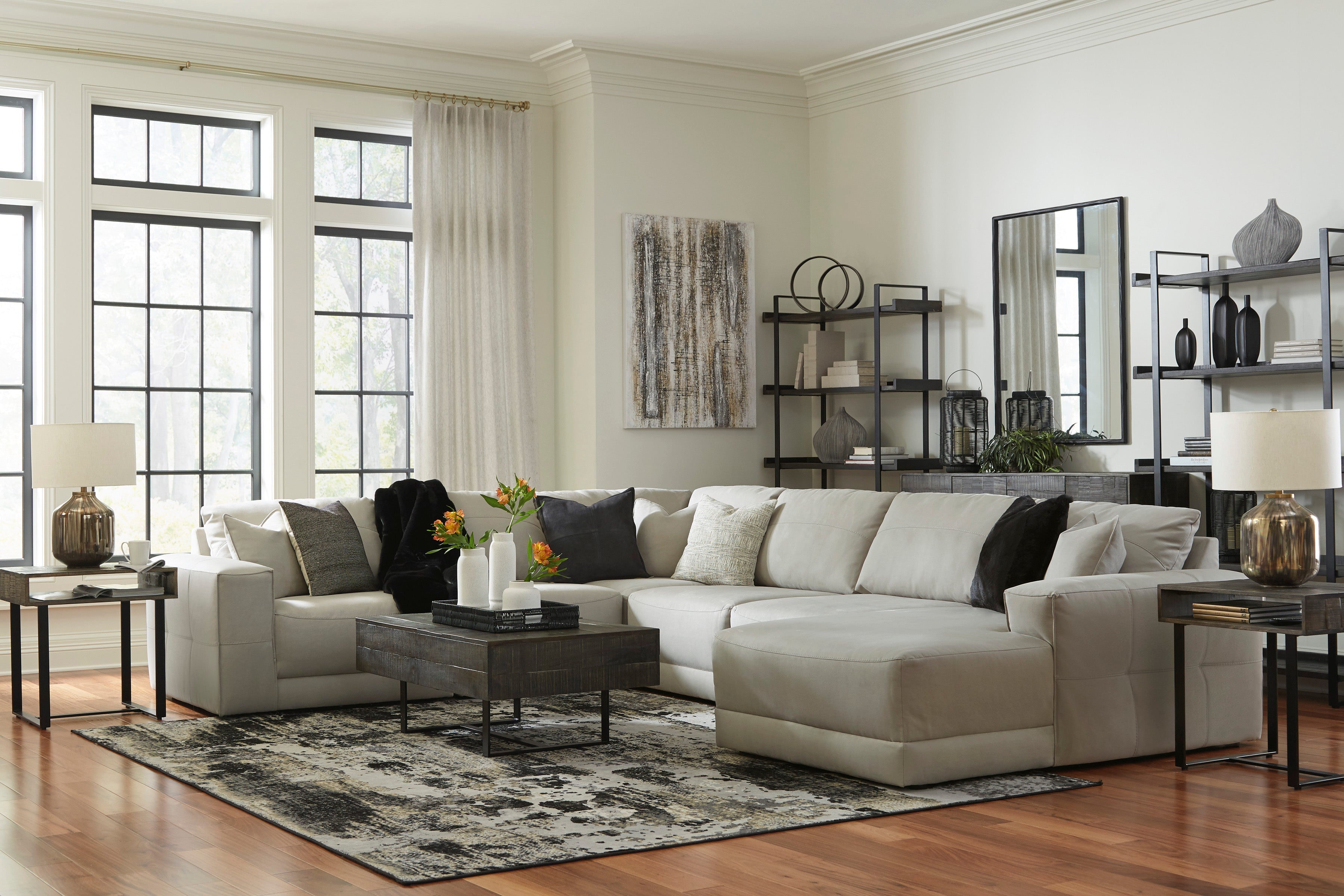 Next-Gen Gaucho Gray 6-Piece RAF Sectional - SET | 1830417 | 1830464 | 1830477 | 1830446(3) - Bien Home Furniture & Electronics