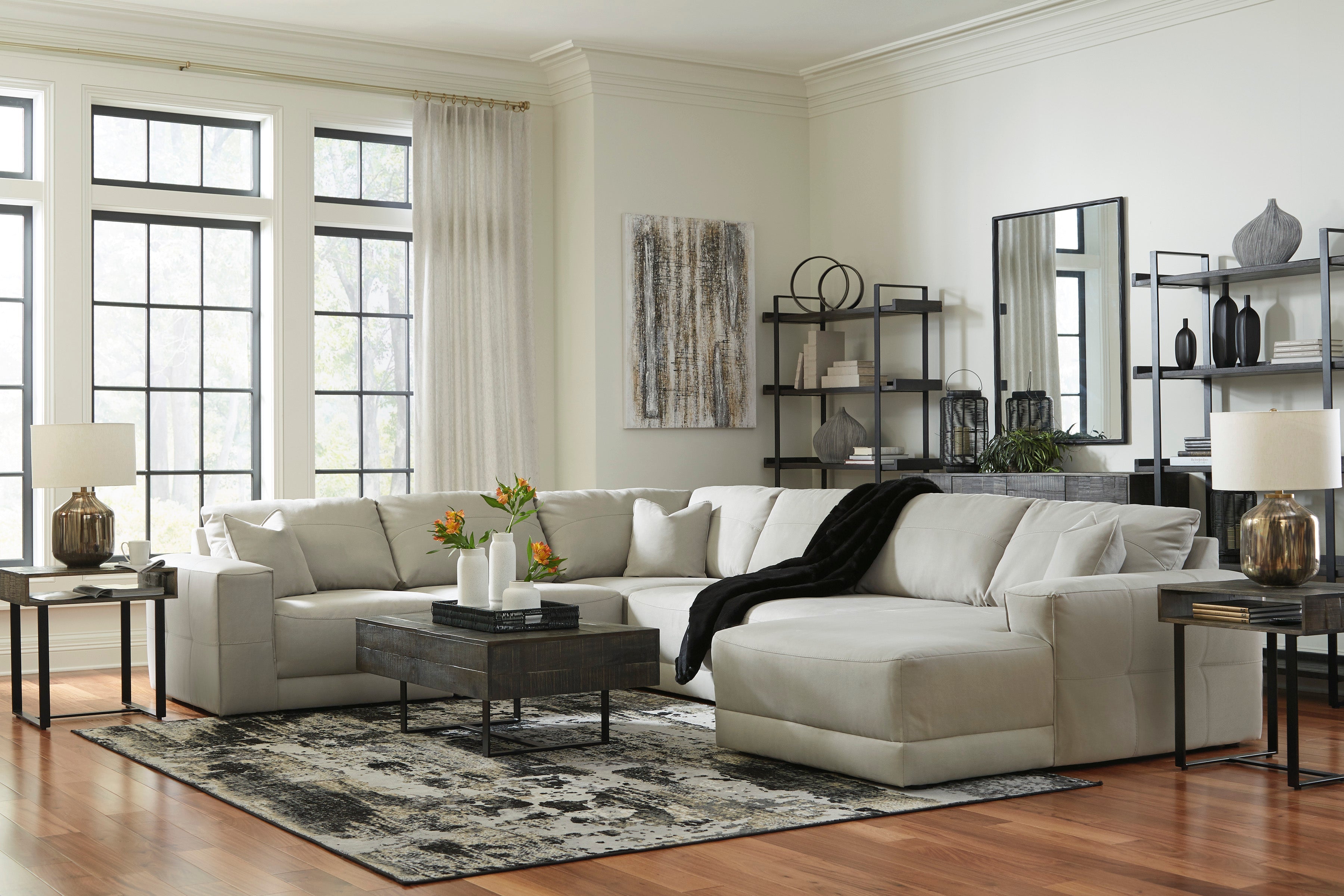 Next-Gen Gaucho Gray 6-Piece RAF Sectional - SET | 1830417 | 1830464 | 1830477 | 1830446(3) - Bien Home Furniture & Electronics