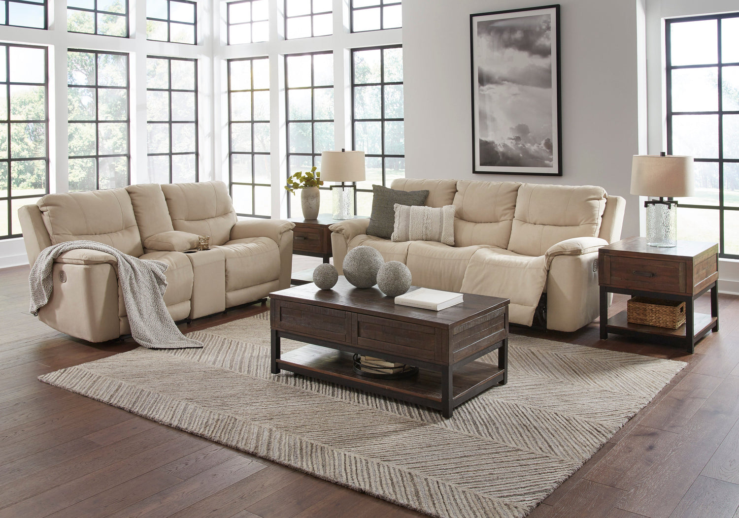 Next-Gen Gaucho Latte Power Reclining Living Room Set - SET | 6080715 | 6080718 - Bien Home Furniture &amp; Electronics