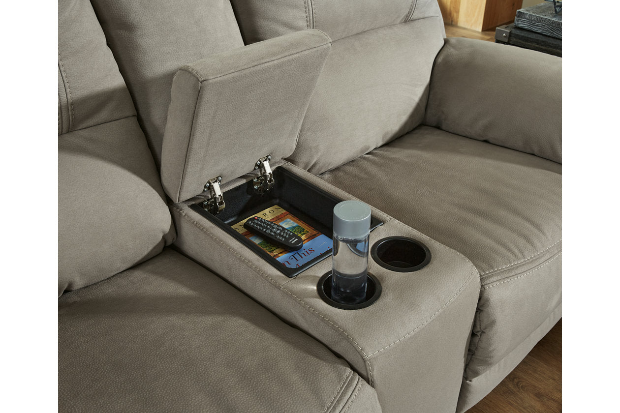 Next-Gen Gaucho Putty Reclining Loveseat with Console - 5420394 - Bien Home Furniture & Electronics