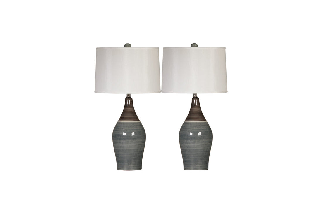 Niobe Multi Gray Table Lamp, Set of 2 - L123884 - Bien Home Furniture &amp; Electronics