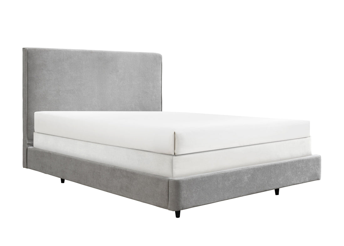 Nirvana Gray Queen Upholstered Floating Bed - SET | 5095-Q-HB | 5095-Q-FB | 5095-KQ-RAIL | - Bien Home Furniture &amp; Electronics