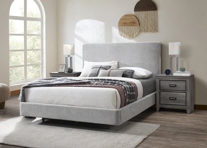 Nirvana Gray Queen Upholstered Floating Bed - SET | 5095-Q-HB | 5095-Q-FB | 5095-KQ-RAIL | - Bien Home Furniture &amp; Electronics