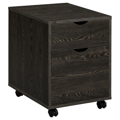 Noorvik Dark Oak/Chrome 3-Piece Writing Desk Set - 881571-S3 - Bien Home Furniture &amp; Electronics