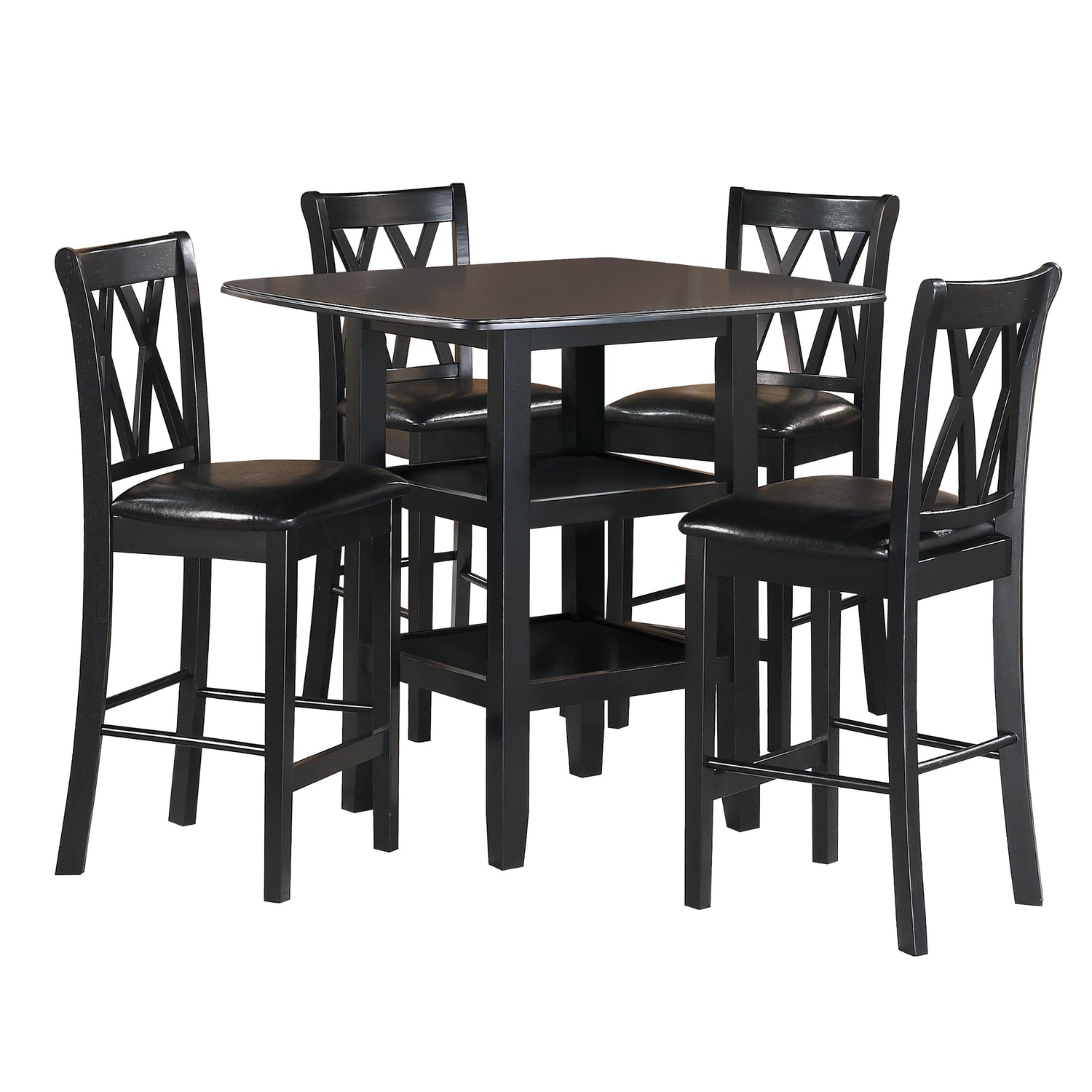 Norman Black 5-Piece Counter Height Set - 2514BK-36 - Bien Home Furniture & Electronics