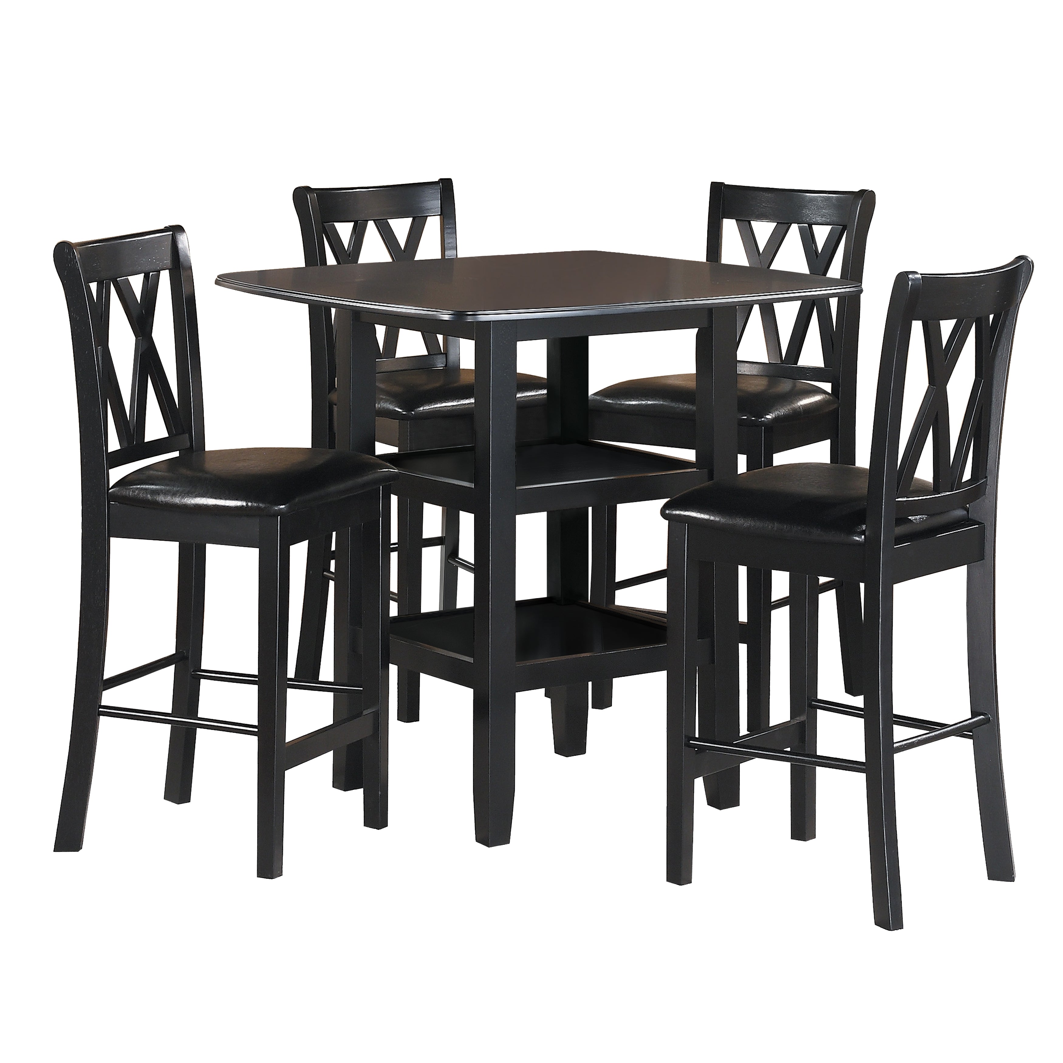 Norman Black 5-Piece Counter Height Set - 2514BK-36 - Bien Home Furniture & Electronics