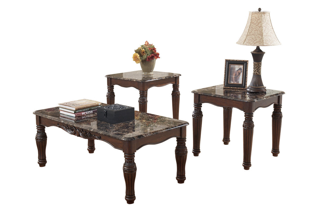 North Shore Dark Brown Table, Set of 3 - T533-13 - Bien Home Furniture &amp; Electronics