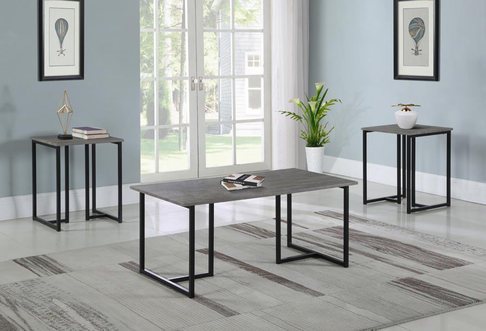 Nyla 3-Piece Occasional Set Weathered Gray/Black - 753390 - Bien Home Furniture & Electronics