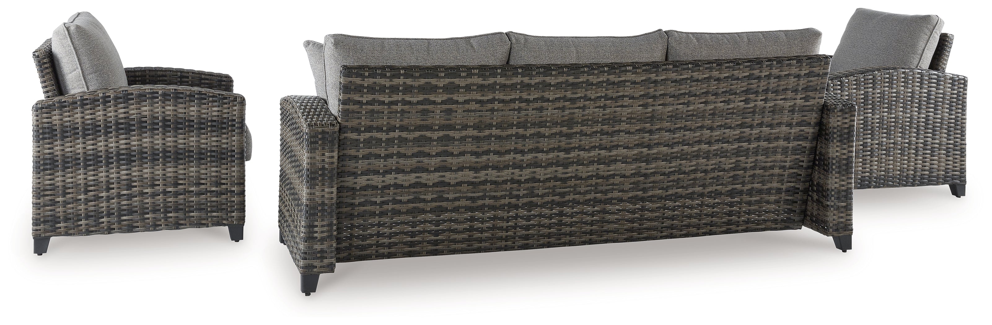 Oasis Court Gray Outdoor Sofa/Chairs/Table Set, Set of 4 - P335-081 - Bien Home Furniture & Electronics