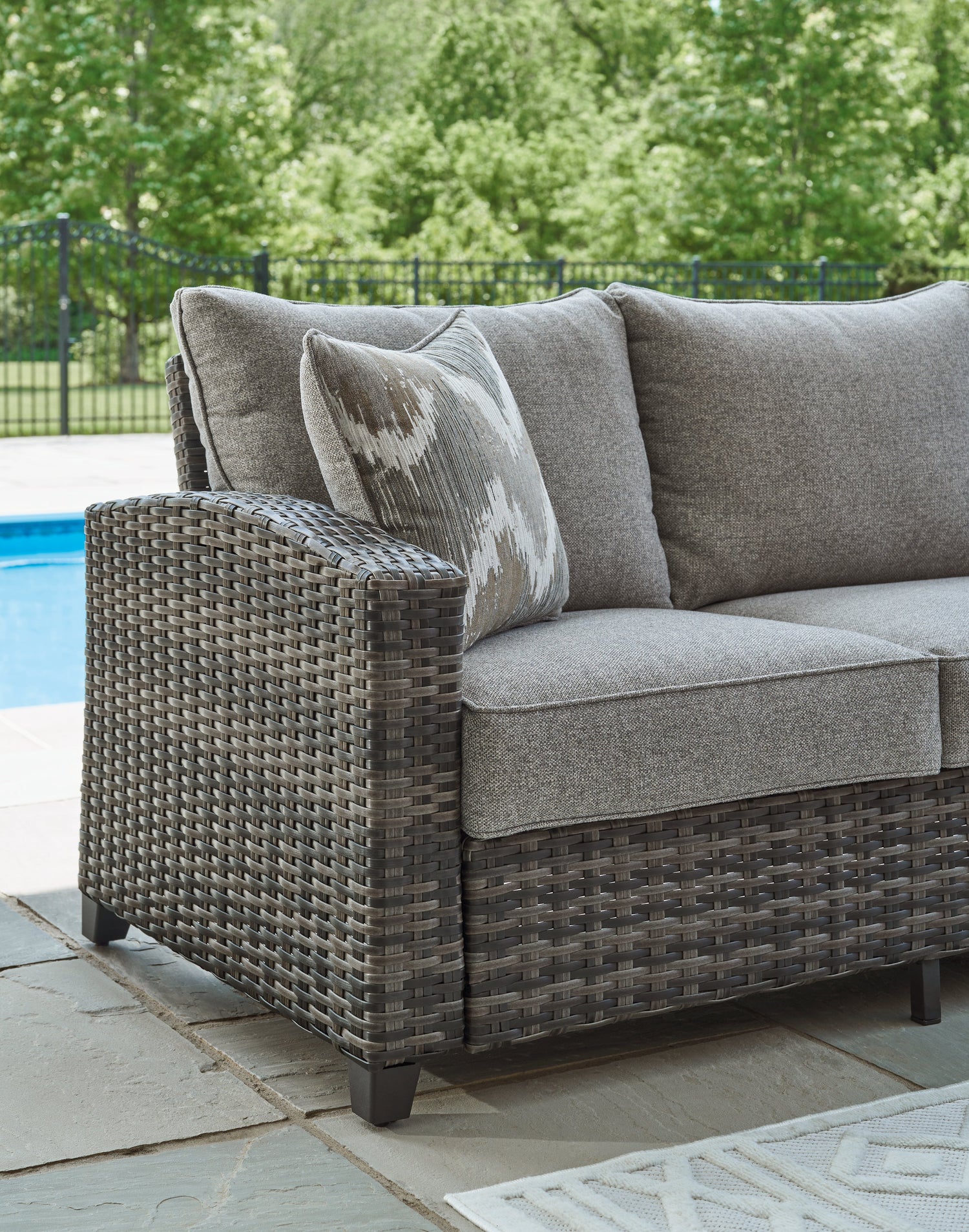 Oasis Court Gray Outdoor Sofa/Chairs/Table Set, Set of 4 - P335-081 - Bien Home Furniture & Electronics