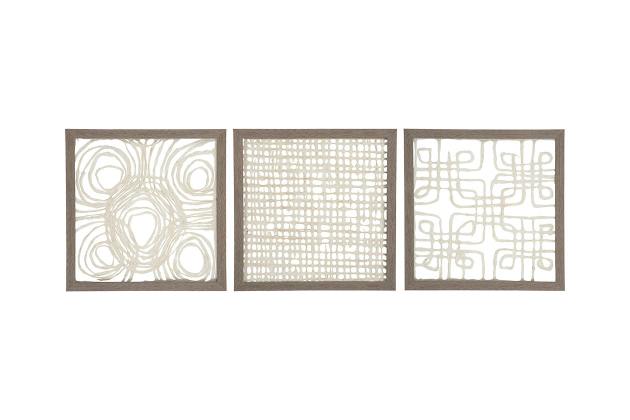 Odella Cream/Taupe Wall Decor, Set of 3 - A8010009 - Bien Home Furniture & Electronics