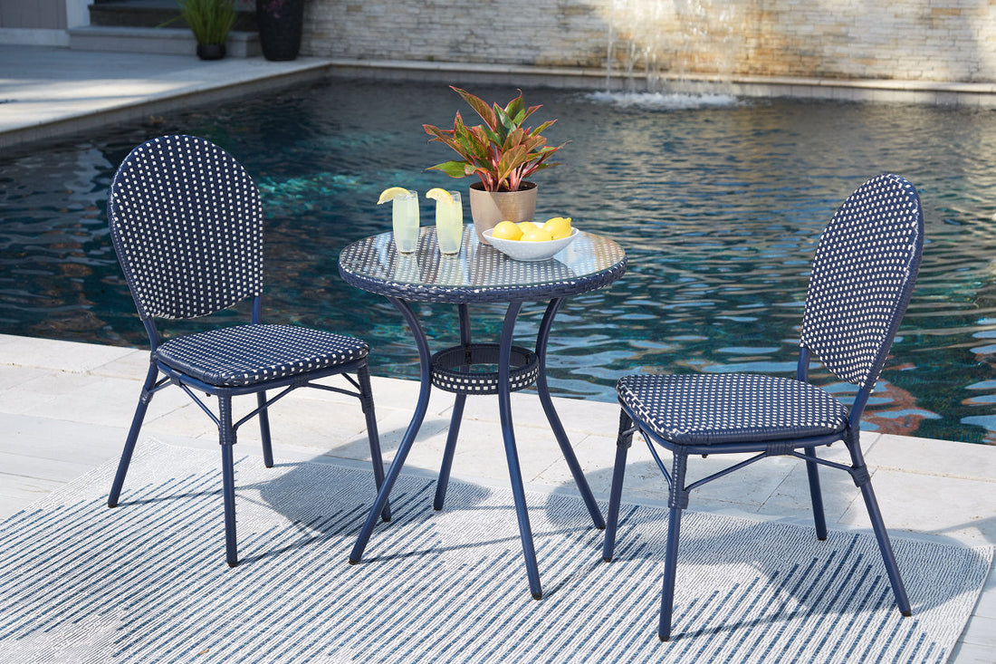 Odyssey Blue Blue Outdoor Table and Chairs, Set of 3 - P216-050 - Bien Home Furniture &amp; Electronics
