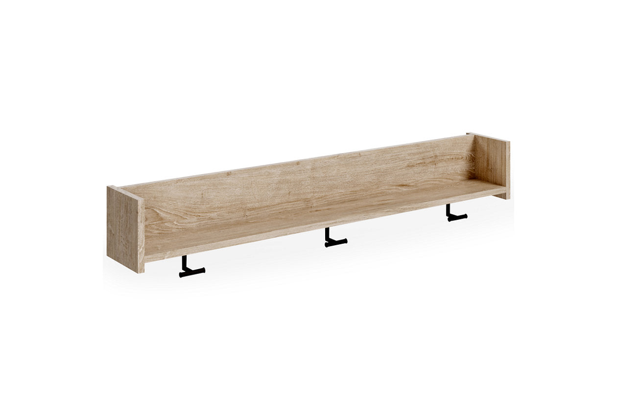 Oliah Natural Wall Mounted Coat Rack with Shelf - EA2270-151 - Bien Home Furniture & Electronics
