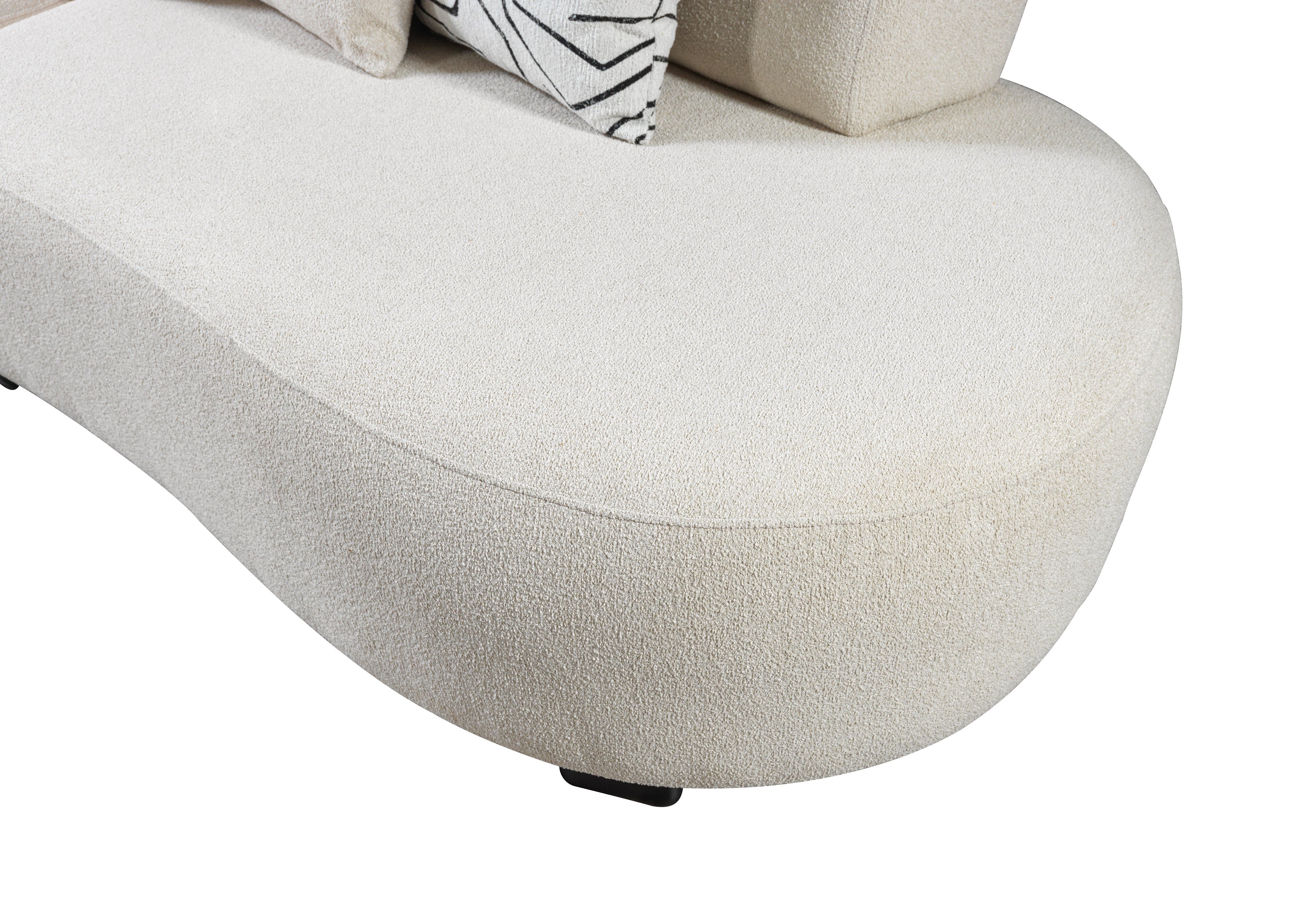 Olivia Ivory Boucle 2-Piece Curved Sectional - OLIVIA2SEC - Bien Home Furniture &amp; Electronics