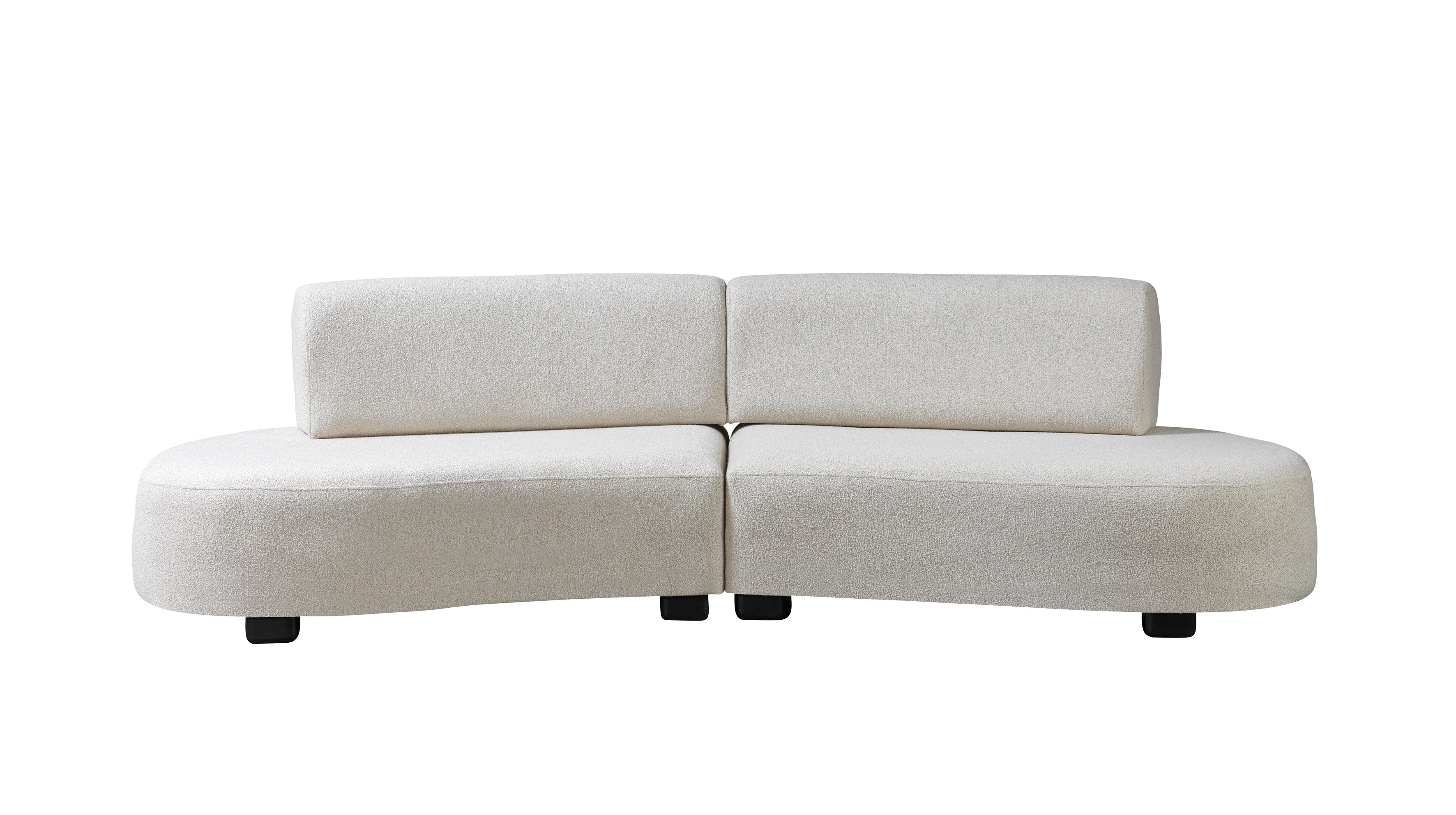 Olivia Ivory Boucle 2-Piece Curved Sectional - OLIVIA2SEC - Bien Home Furniture &amp; Electronics
