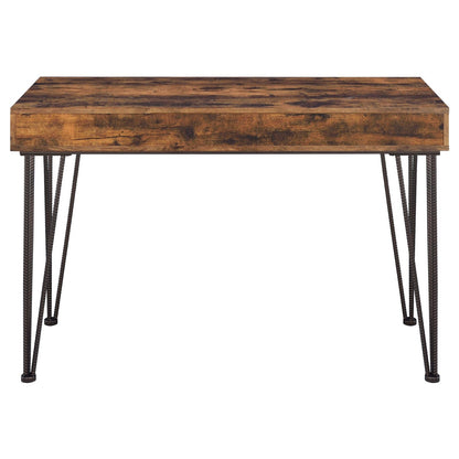 Olvera Antique Nutmeg/Dark Bronze 1-Drawer Writing Desk - 801038 - Bien Home Furniture &amp; Electronics