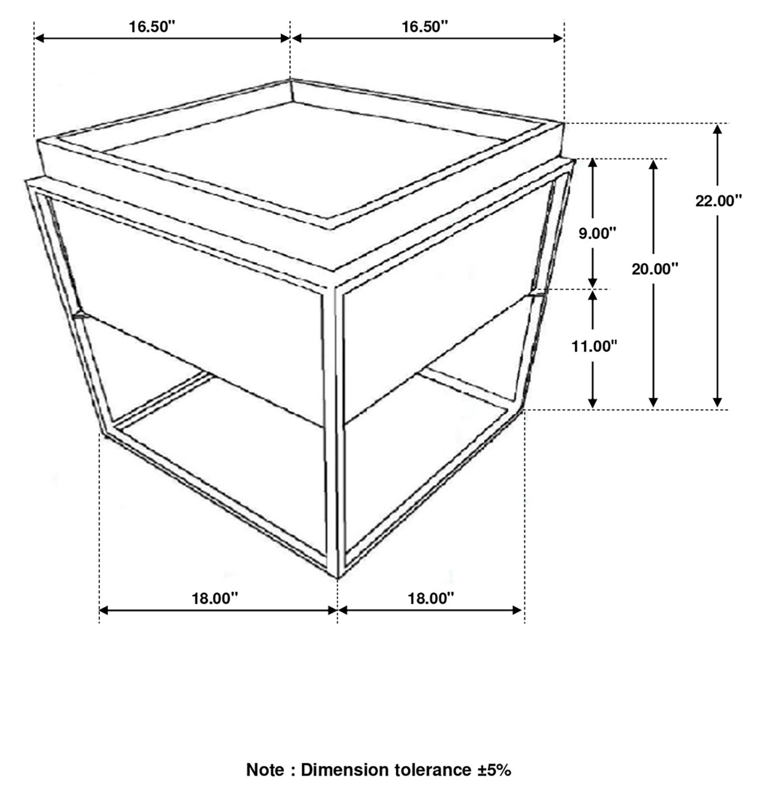 Ondrej Dark Brown/Gunmetal Square Accent Table with Removable Top Tray - 936007 - Bien Home Furniture & Electronics