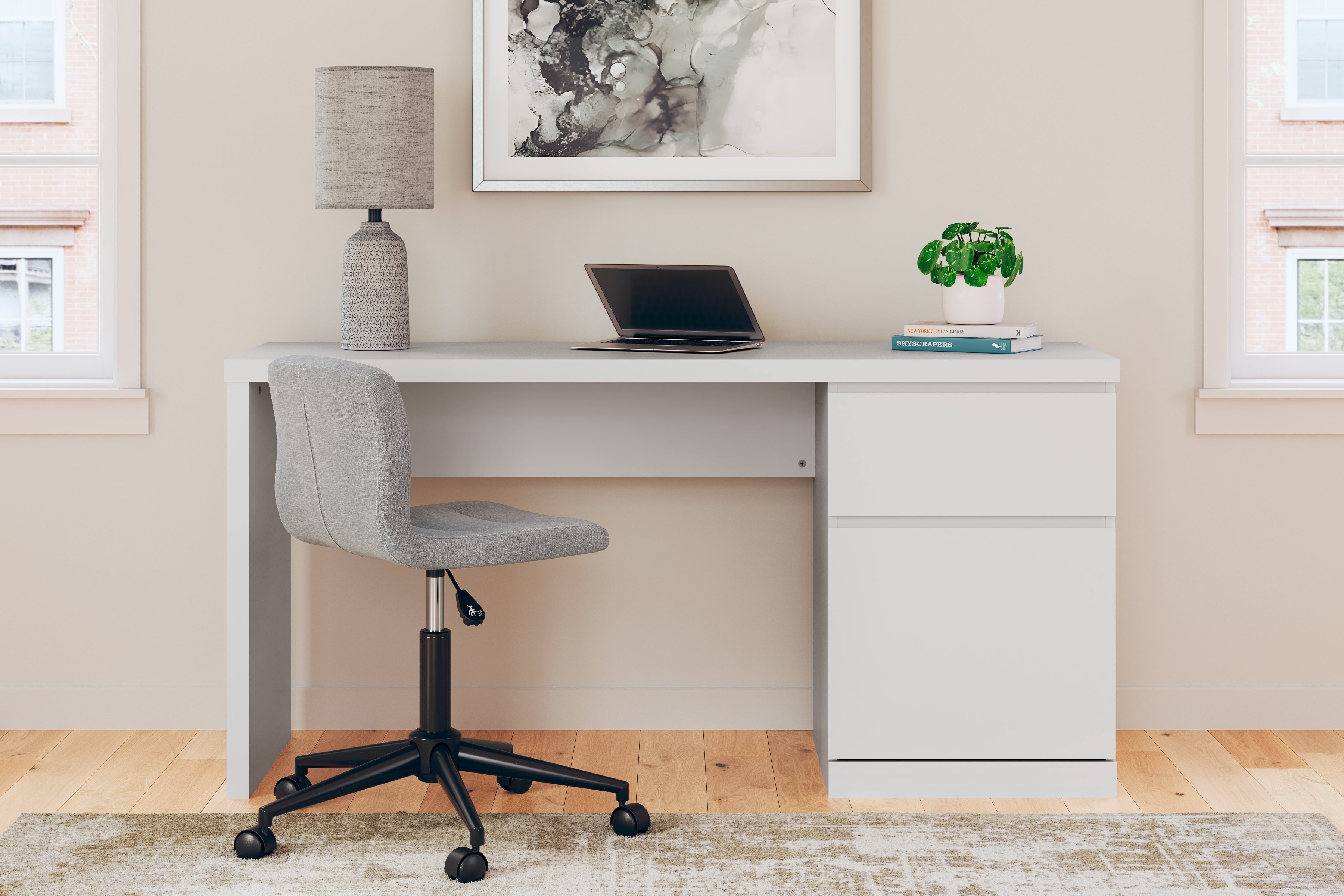 Onita White 60" Home Office Desk - H9630-134 - Bien Home Furniture & Electronics