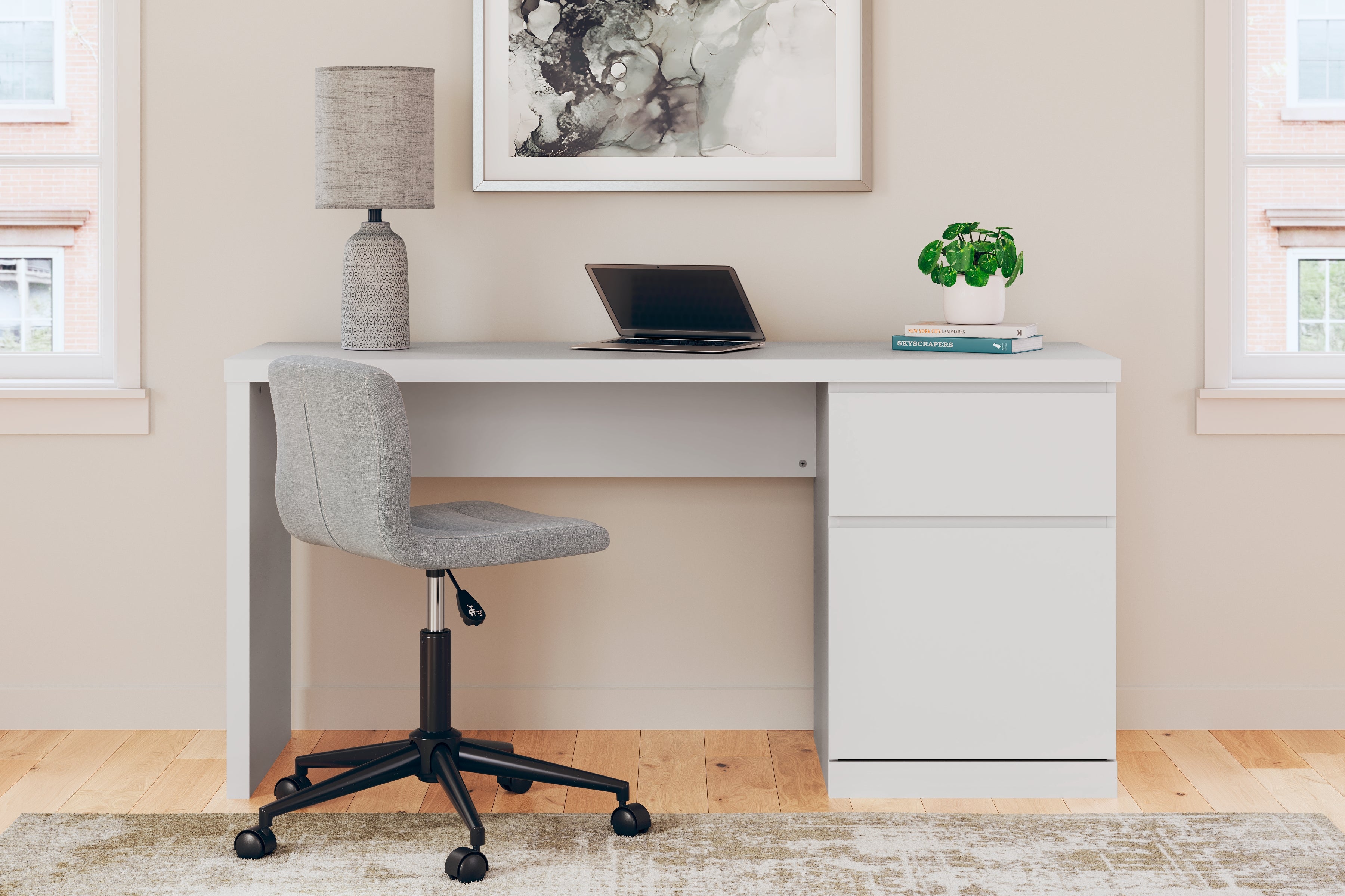 Onita White 60&quot; Home Office Desk - H9630-134 - Bien Home Furniture &amp; Electronics