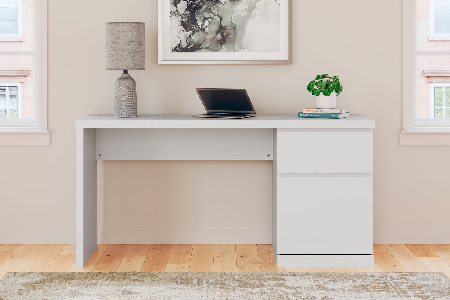 Onita White 60" Home Office Desk - H9630-134 - Bien Home Furniture & Electronics