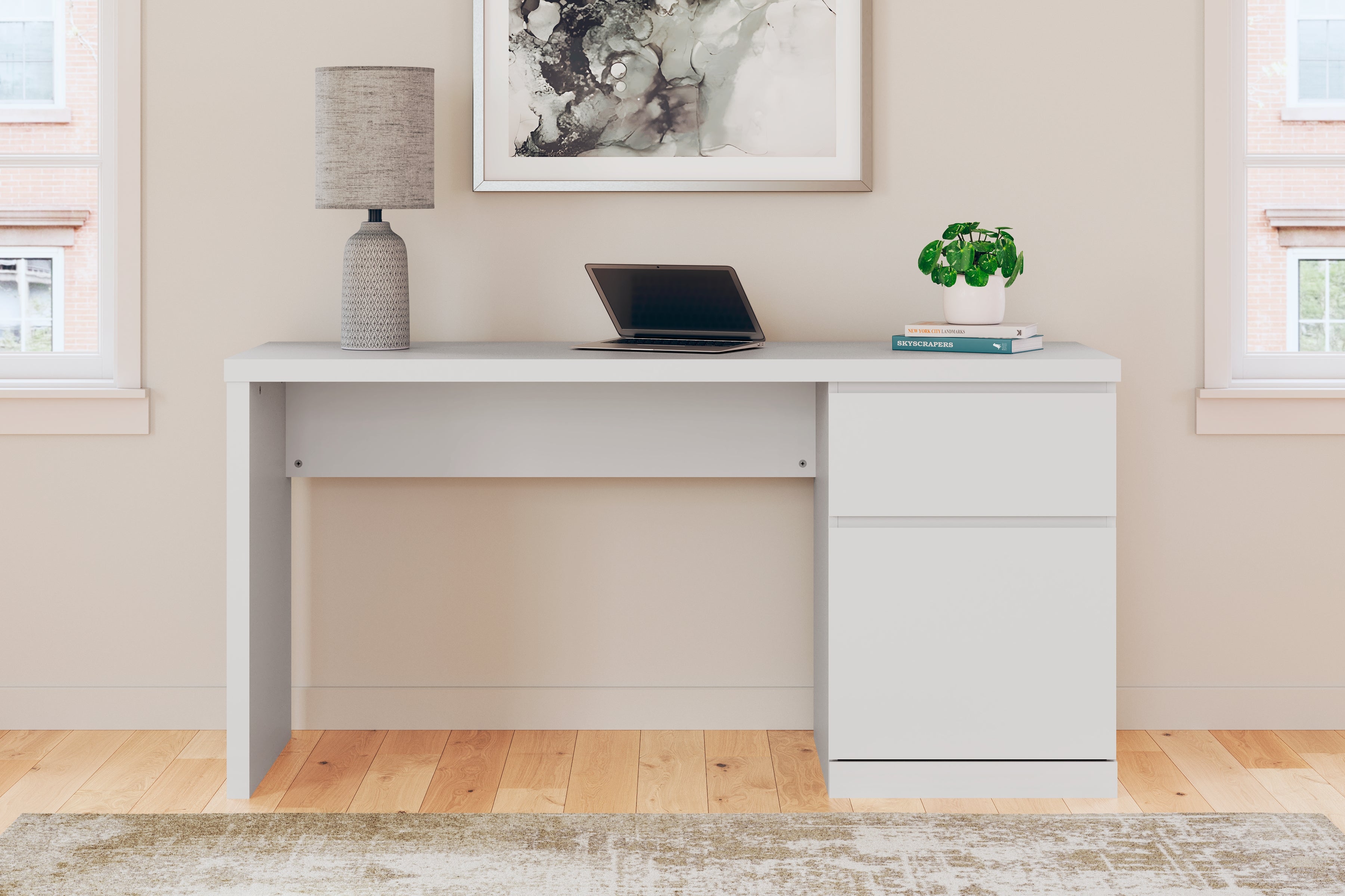 Onita White 60" Home Office Desk - H9630-134 - Bien Home Furniture & Electronics