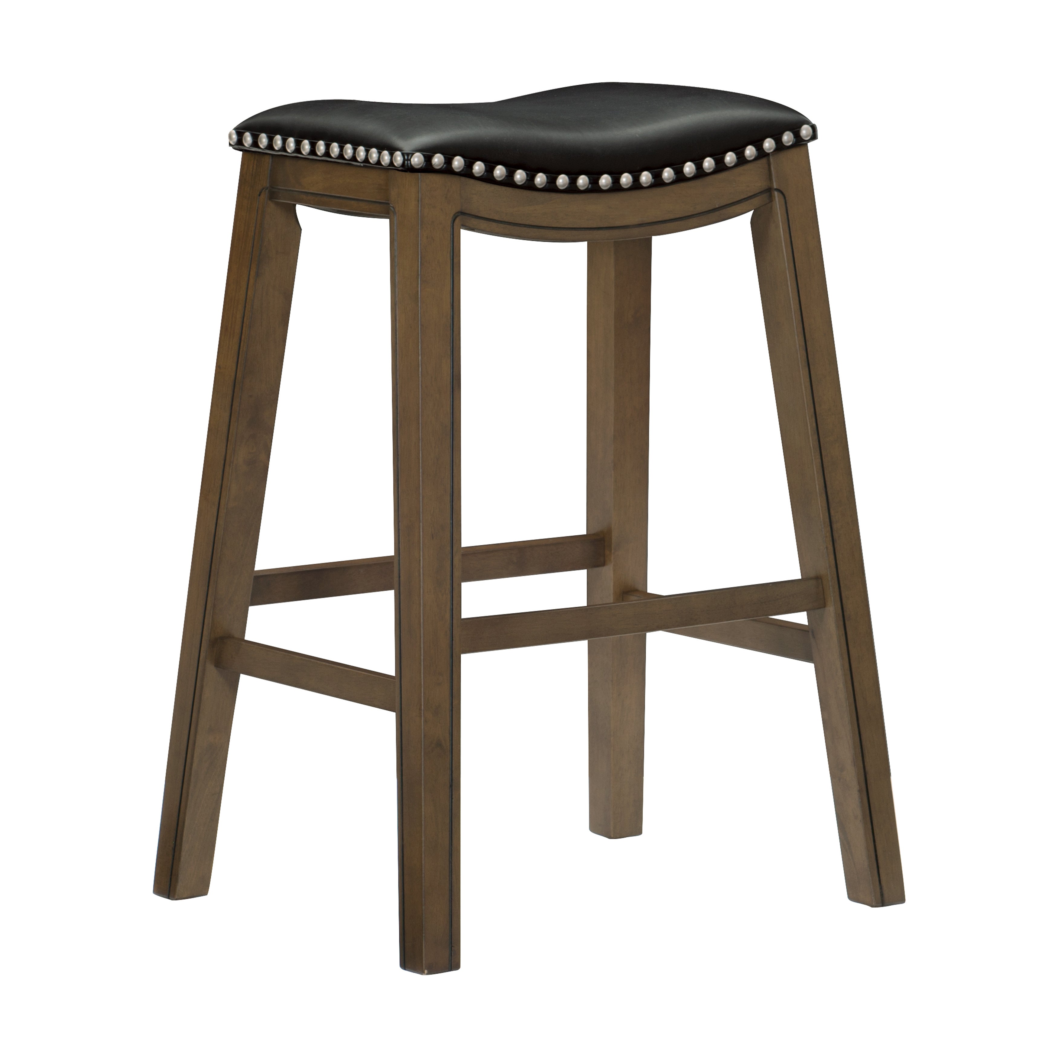 Ordway Black/Brown Pub Height Stool, Black - 5682BLK-29 - Bien Home Furniture &amp; Electronics