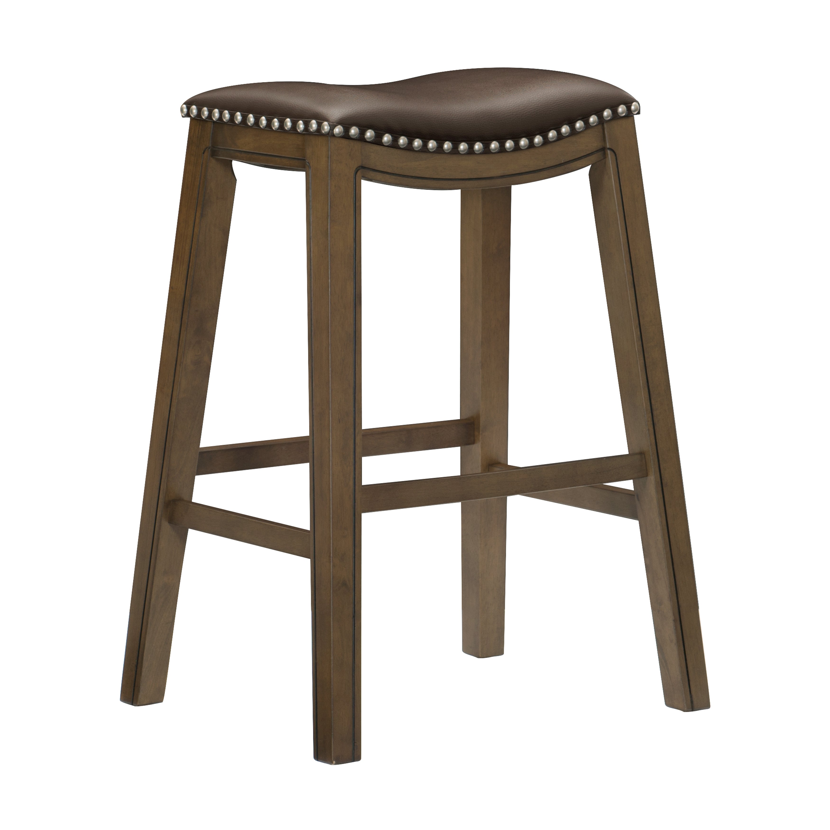 Ordway Brown/Brown Pub Height Stool, Brown - 5682BRW-29 - Bien Home Furniture &amp; Electronics