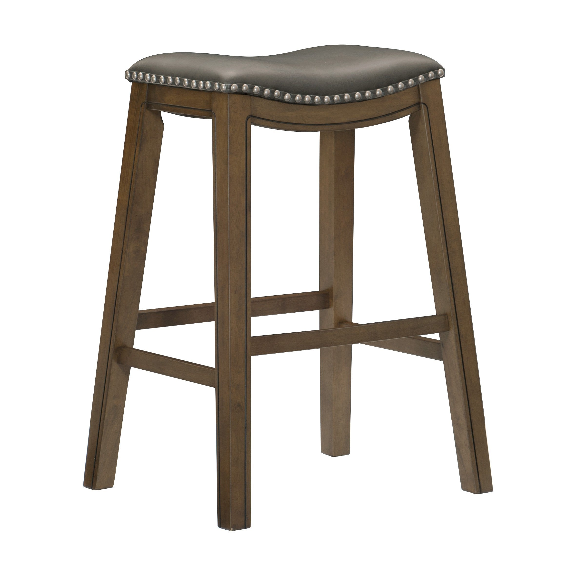 Ordway Gray/Brown Pub Height Stool, Gray - 5682GRY-29 - Bien Home Furniture &amp; Electronics