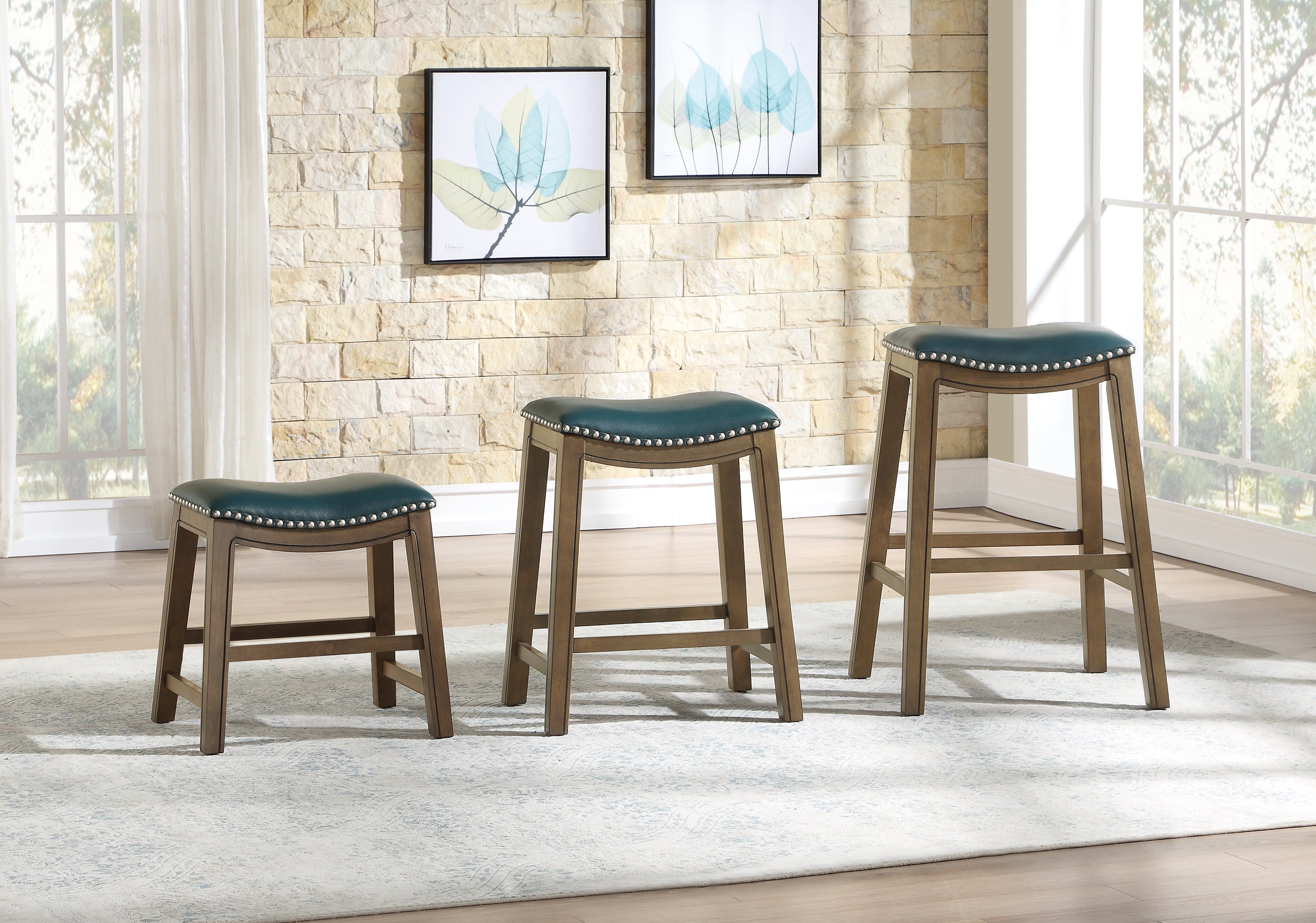 Ordway Green/Brown Counter Height Stool, Green - 5682GEN-24 - Bien Home Furniture & Electronics