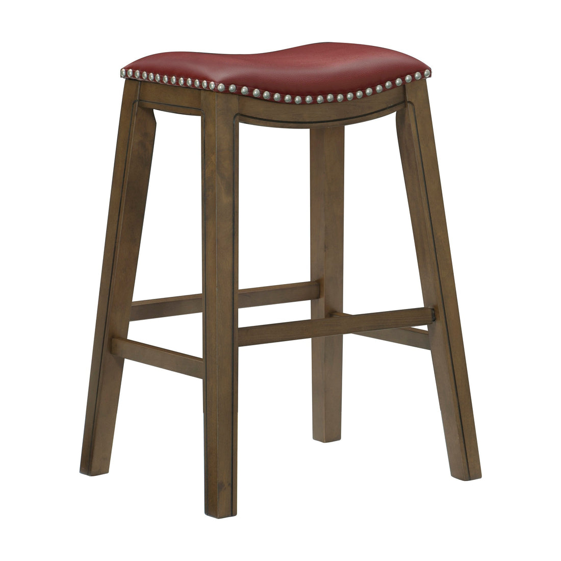 Ordway Red/Brown Pub Height Stool, Red - 5682RED-29 - Bien Home Furniture &amp; Electronics