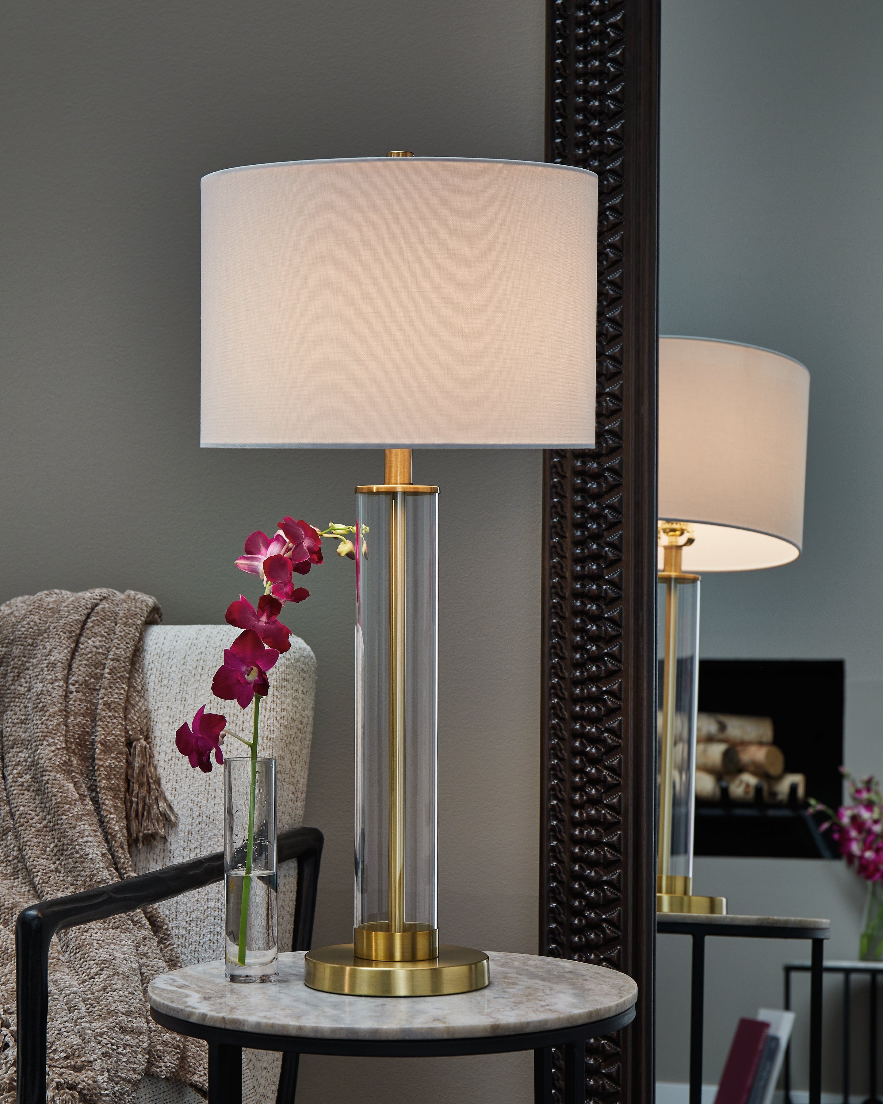Orenman Clear/Brass Finish Table Lamp, Set of 2 - L431584 - Bien Home Furniture & Electronics
