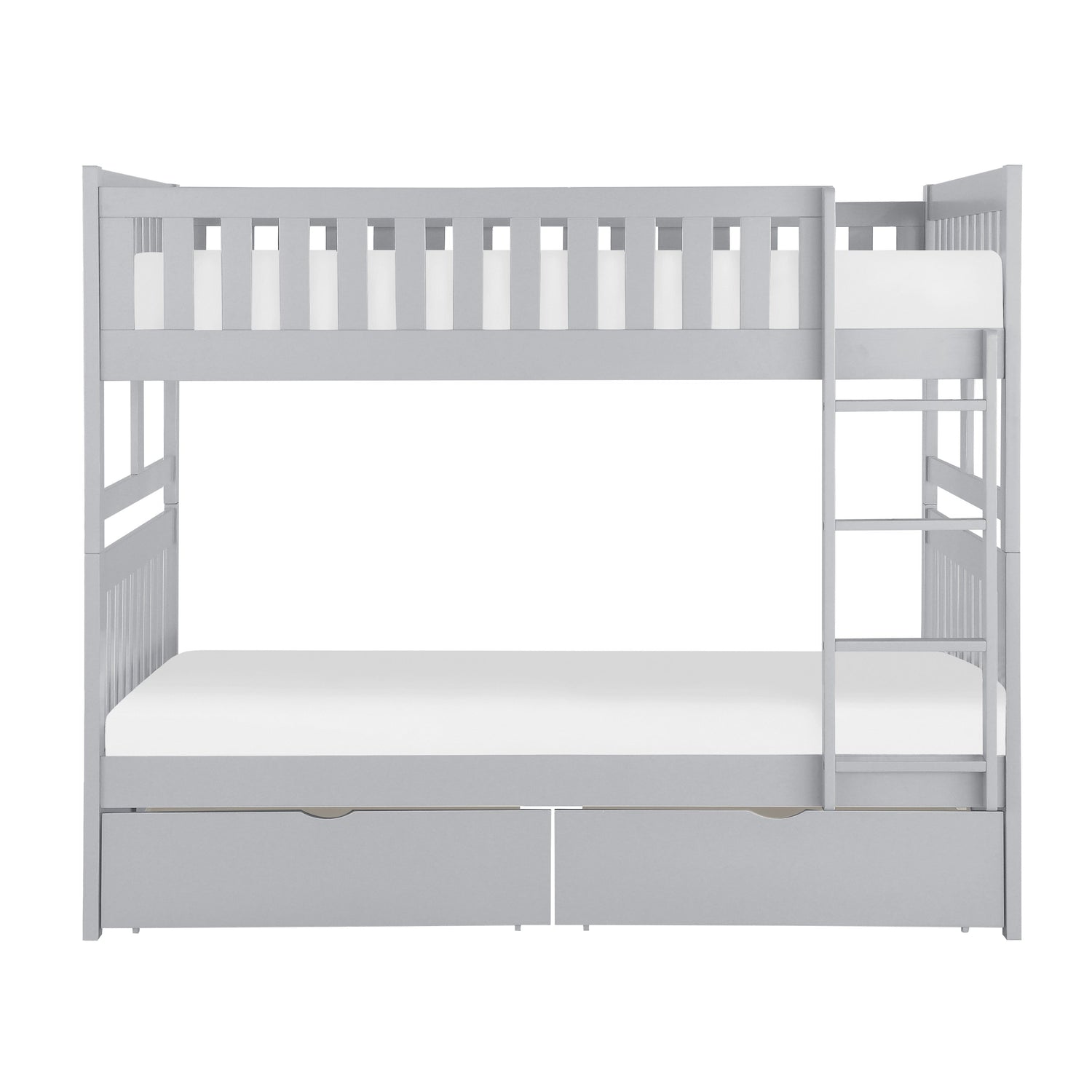 Orion Gray Full/Full Bunk Bed with Storage Boxes - SET | B2063FF-1 | B2063FF-2 | B2063FF-SL | B2063-T - Bien Home Furniture & Electronics