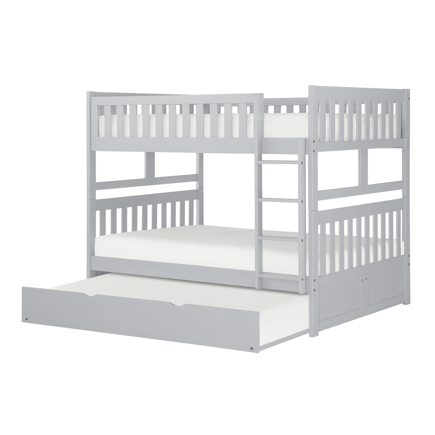 Orion Gray Full/Full Bunk Bed with Twin Trundle - SET | B2063FF-1 | B2063FF-2 | B2063FF-SL | B2063-R - Bien Home Furniture & Electronics