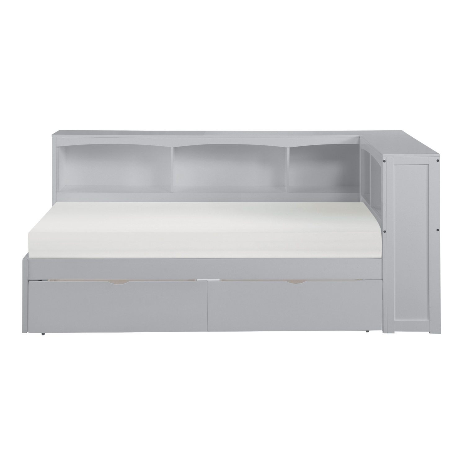 Orion Gray Twin Bookcase Corner Bed with Storage Boxes - SET | B2063BC-1 | B2063BC-2 | B2063BC-BC | B2063-T - Bien Home Furniture & Electronics