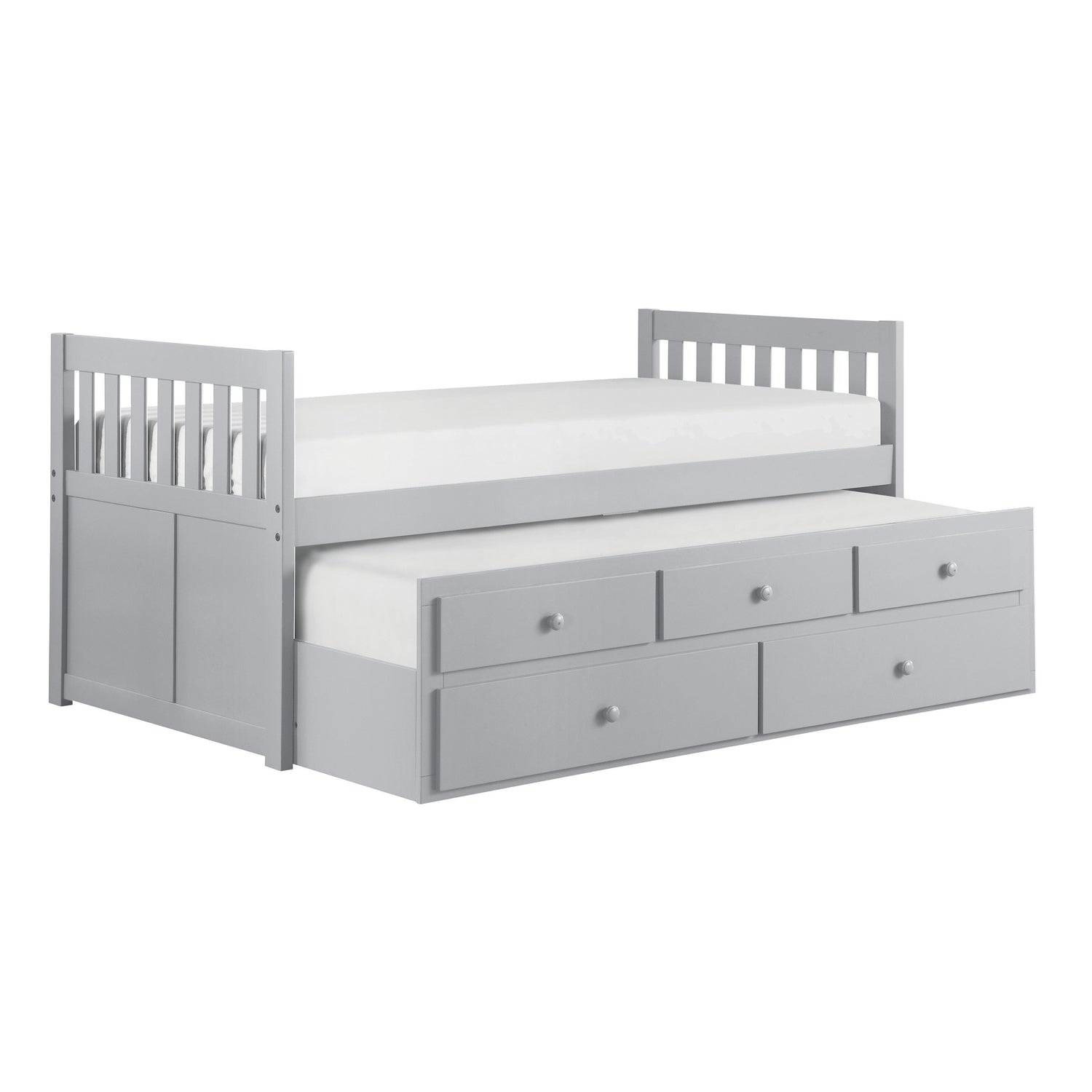Orion Gray Twin Captains Trundle Bed - SET | B2063PR-1 | B2063PR-2 - Bien Home Furniture & Electronics