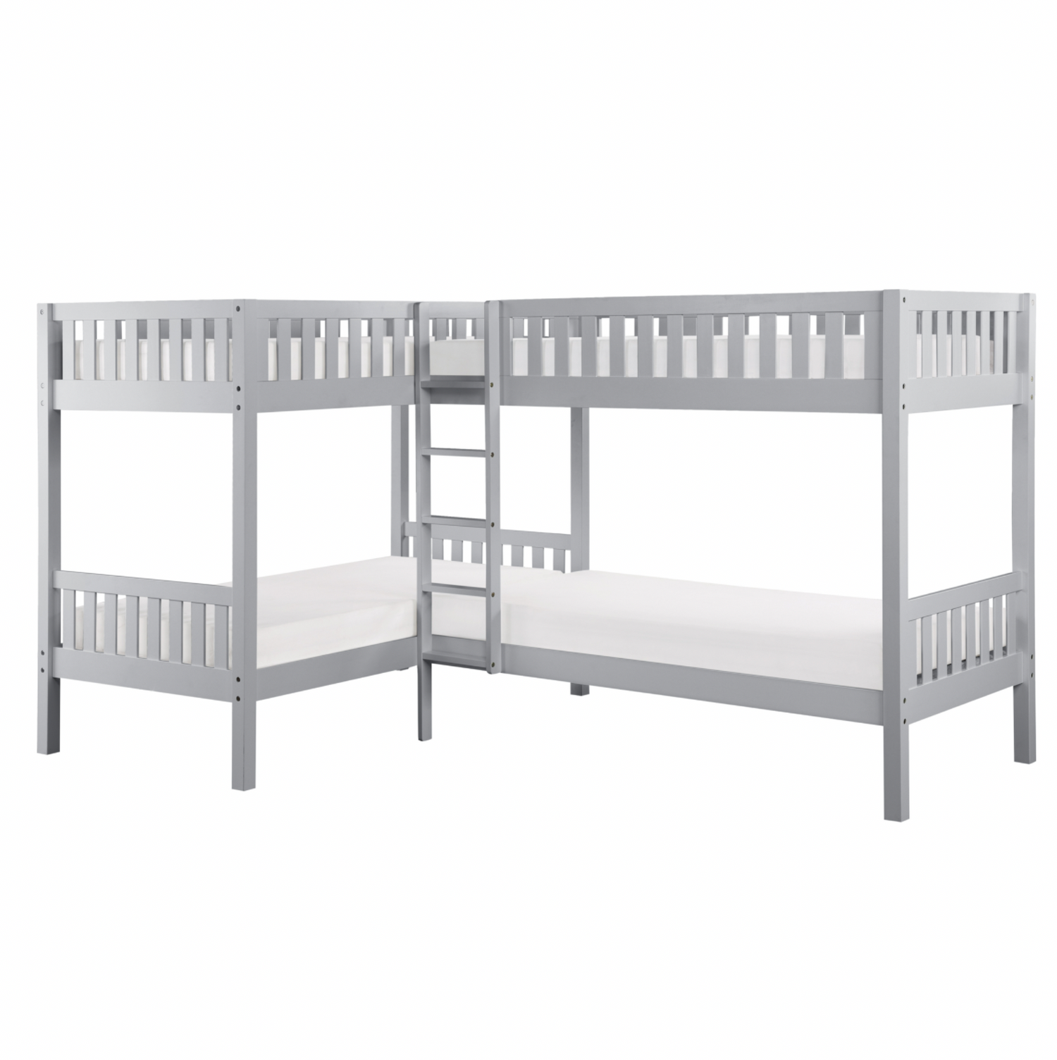 Orion Gray Twin Corner Bunk Bed - SET | B2063CN-1 | B2063CN-2 | B2063CN-SL - Bien Home Furniture & Electronics