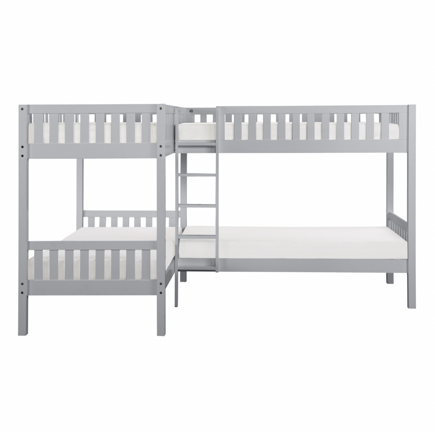 Orion Gray Twin Corner Bunk Bed - SET | B2063CN-1 | B2063CN-2 | B2063CN-SL - Bien Home Furniture & Electronics