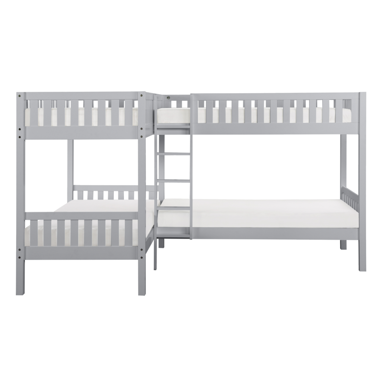 Orion Gray Twin Corner Bunk Bed - SET | B2063CN-1 | B2063CN-2 | B2063CN-SL - Bien Home Furniture &amp; Electronics