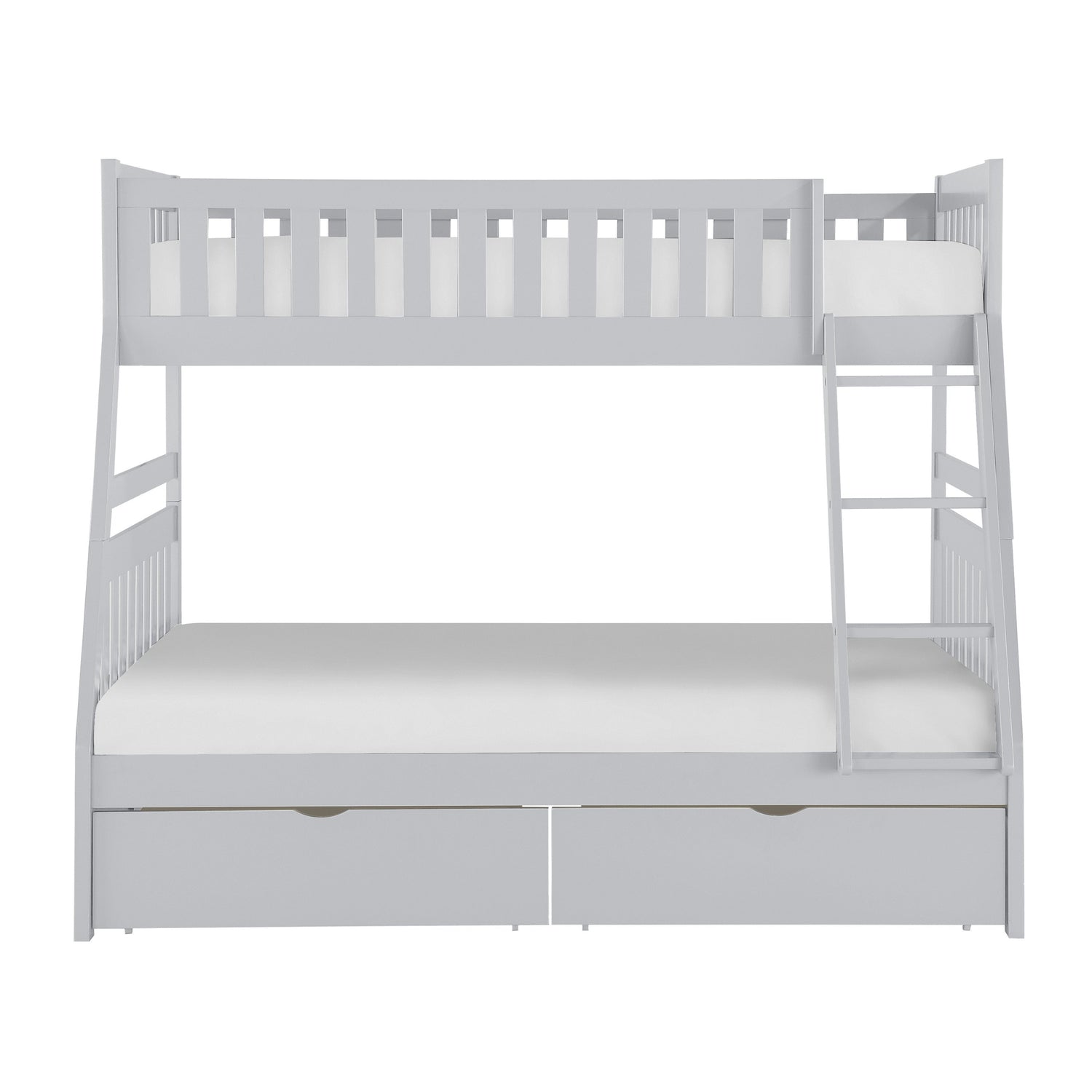 Orion Gray Twin/Full Bunk Bed with Storage Boxes - SET | B2063TF-1 | B2063TF-2 | B2063TF-SL | B2063-T - Bien Home Furniture & Electronics