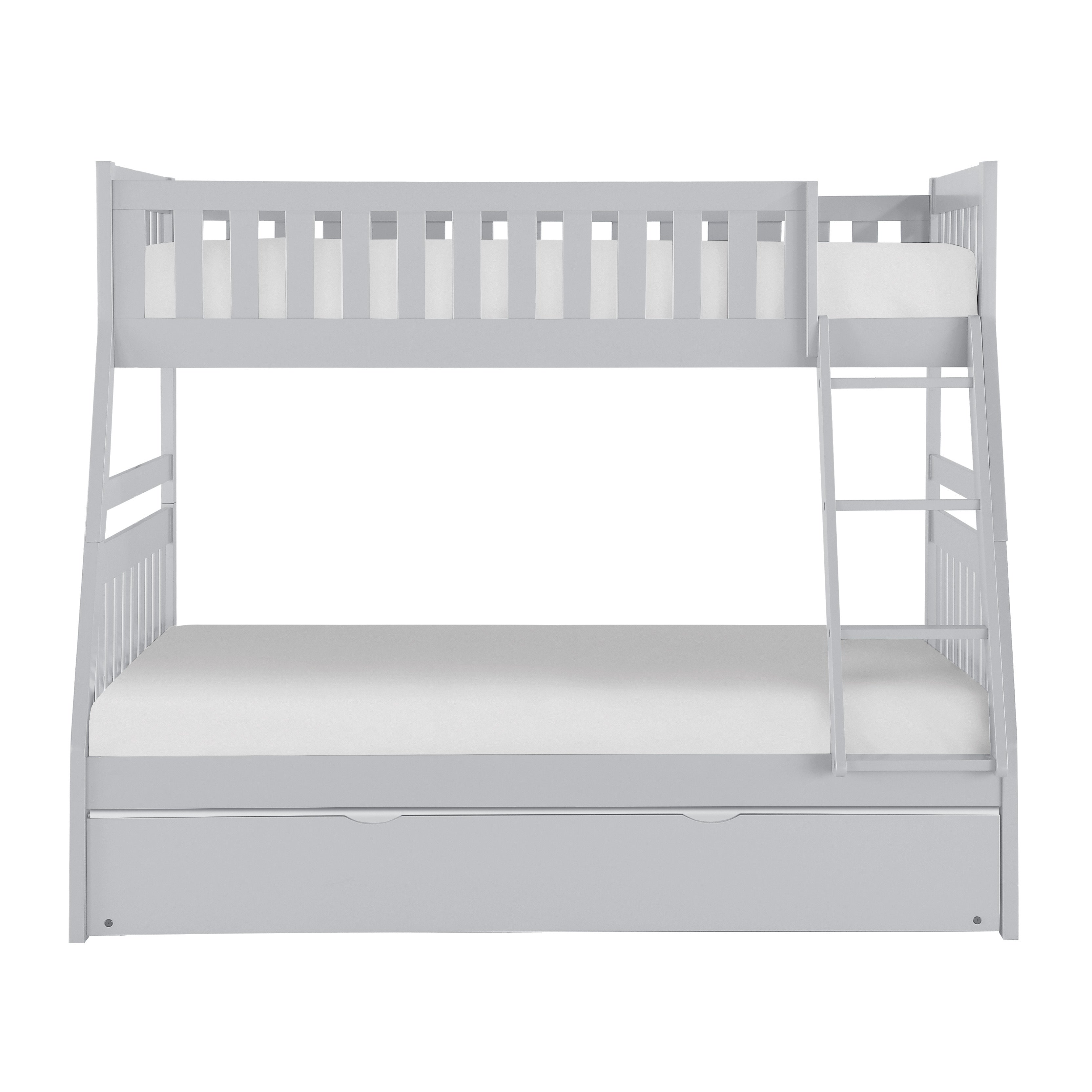 Orion Gray Twin/Full Bunk Bed with Twin Trundle - SET | B2063TF-1 | B2063TF-2 | B2063TF-SL | B2063-R - Bien Home Furniture & Electronics