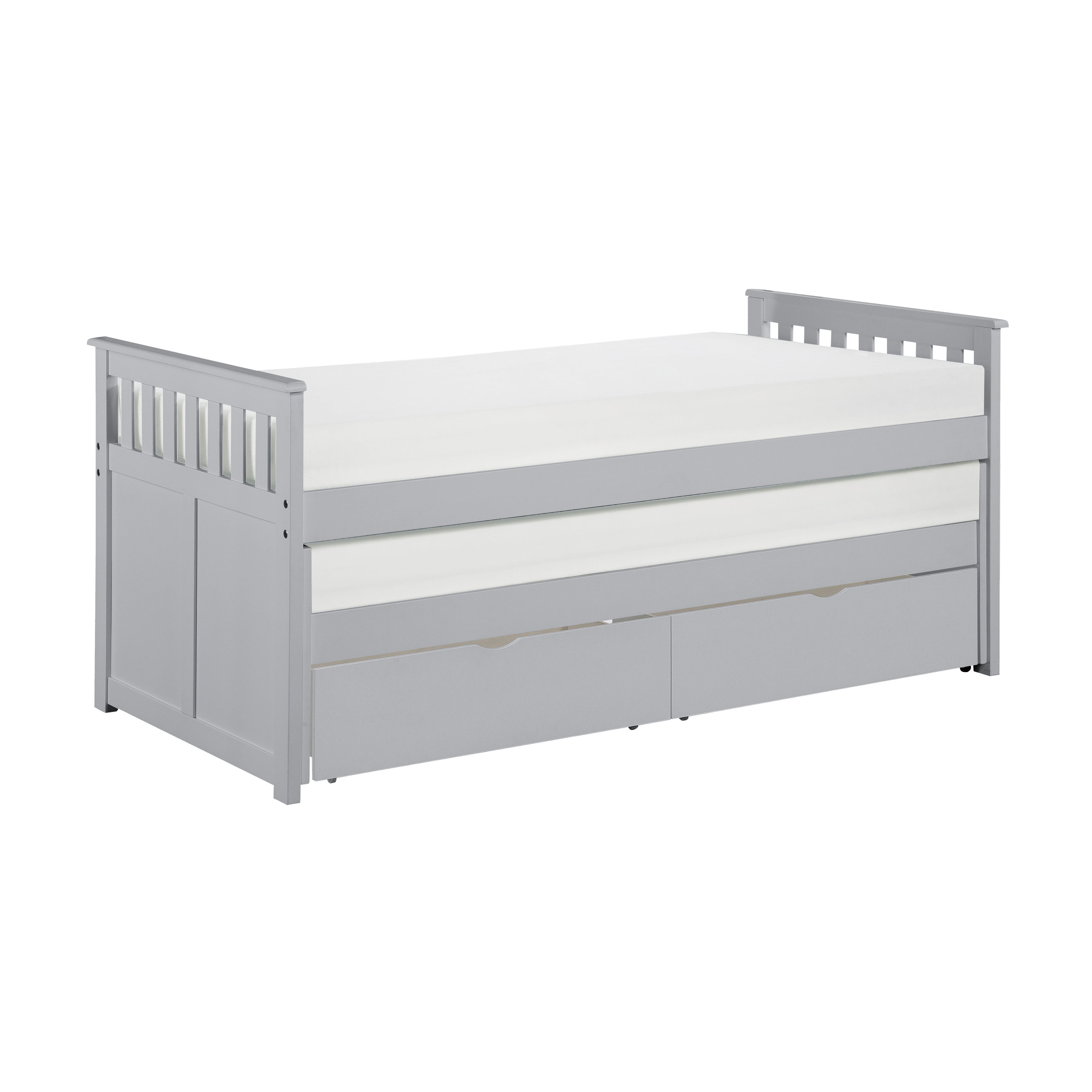 Orion Gray Twin/Twin Bed with Storage Boxes - SET | B2063RT-1 | B2063RT-2 | B2063RT-SL | B2063-T - Bien Home Furniture & Electronics