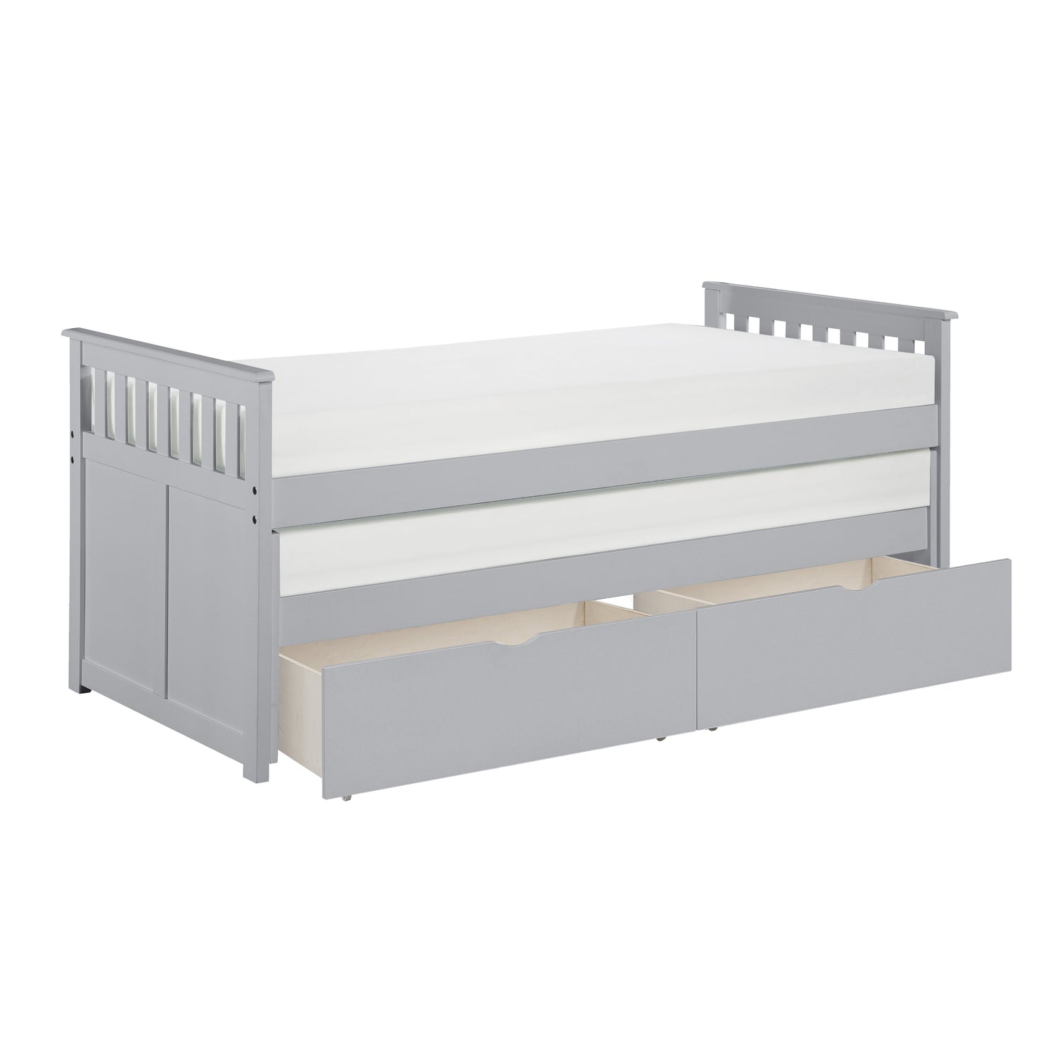 Orion Gray Twin/Twin Bed with Storage Boxes - SET | B2063RT-1 | B2063RT-2 | B2063RT-SL | B2063-T - Bien Home Furniture & Electronics