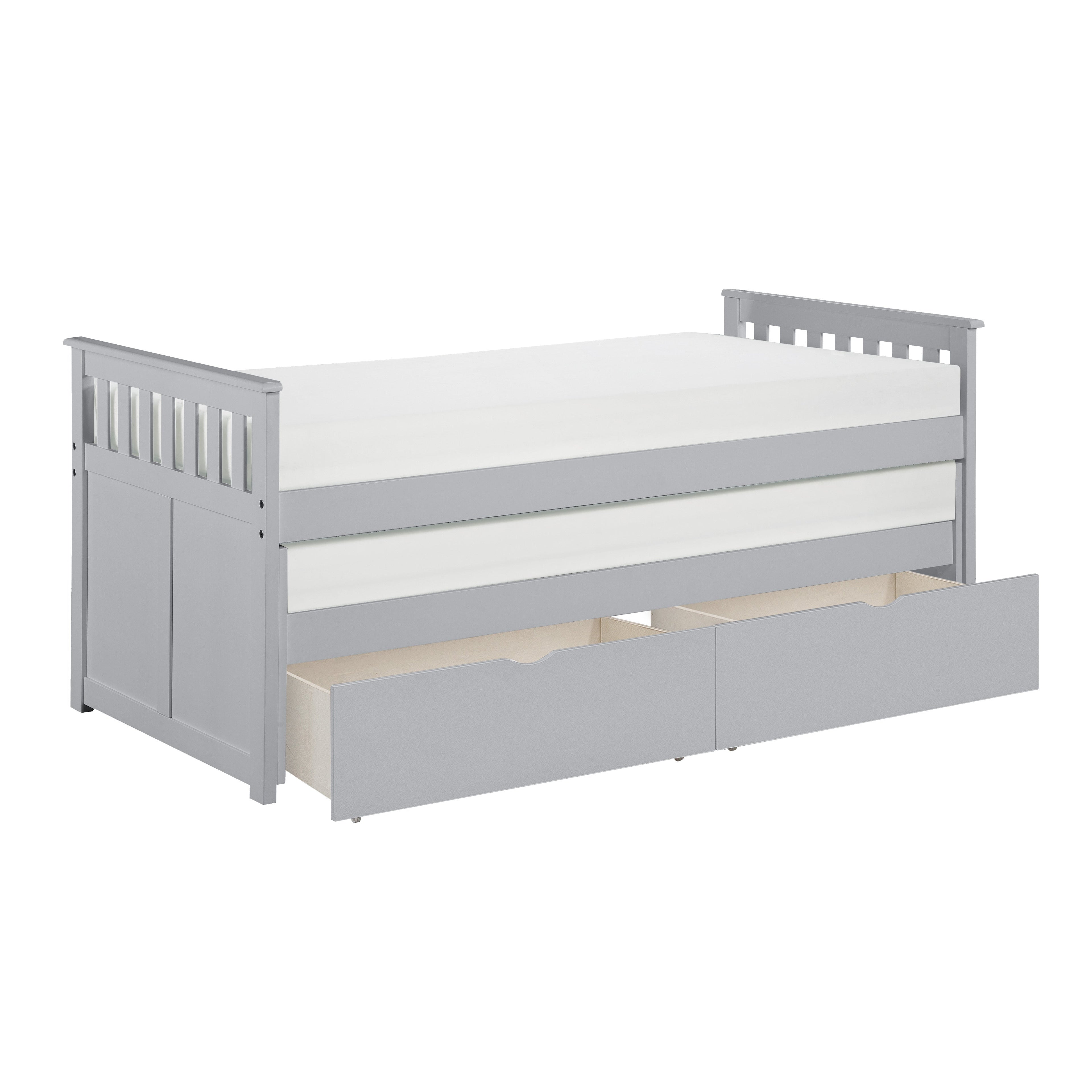 Orion Gray Twin/Twin Bed with Storage Boxes - SET | B2063RT-1 | B2063RT-2 | B2063RT-SL | B2063-T - Bien Home Furniture & Electronics